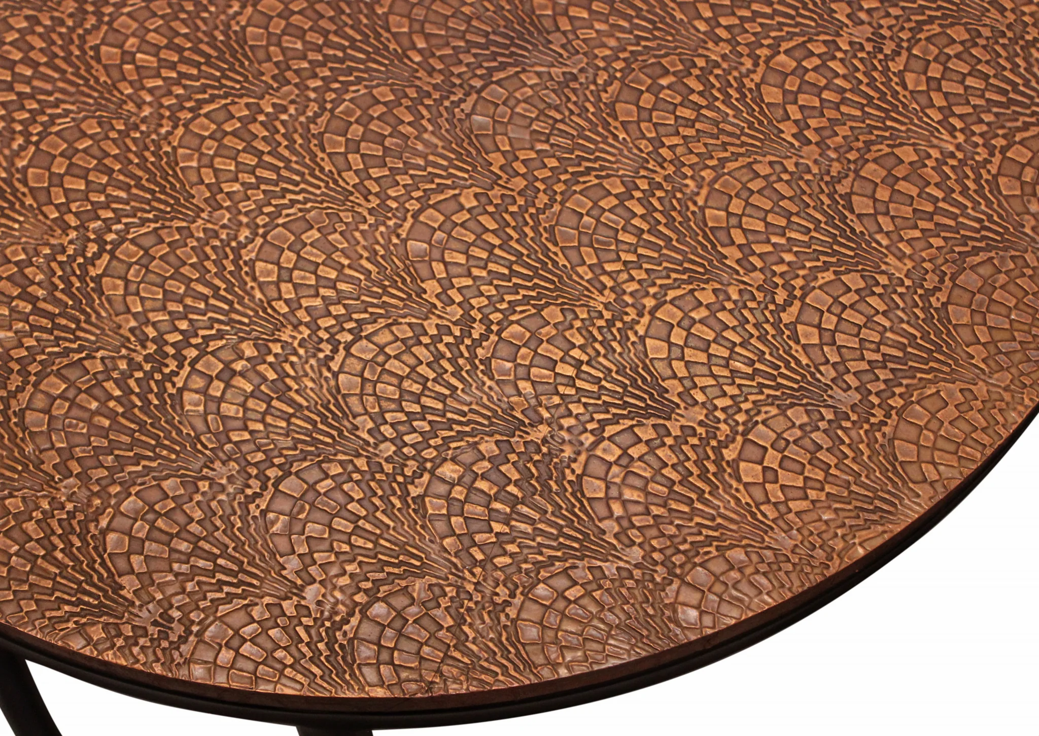 Set Of Three 19" Black And Copper Round Nested Tables By Homeroots - Image 8