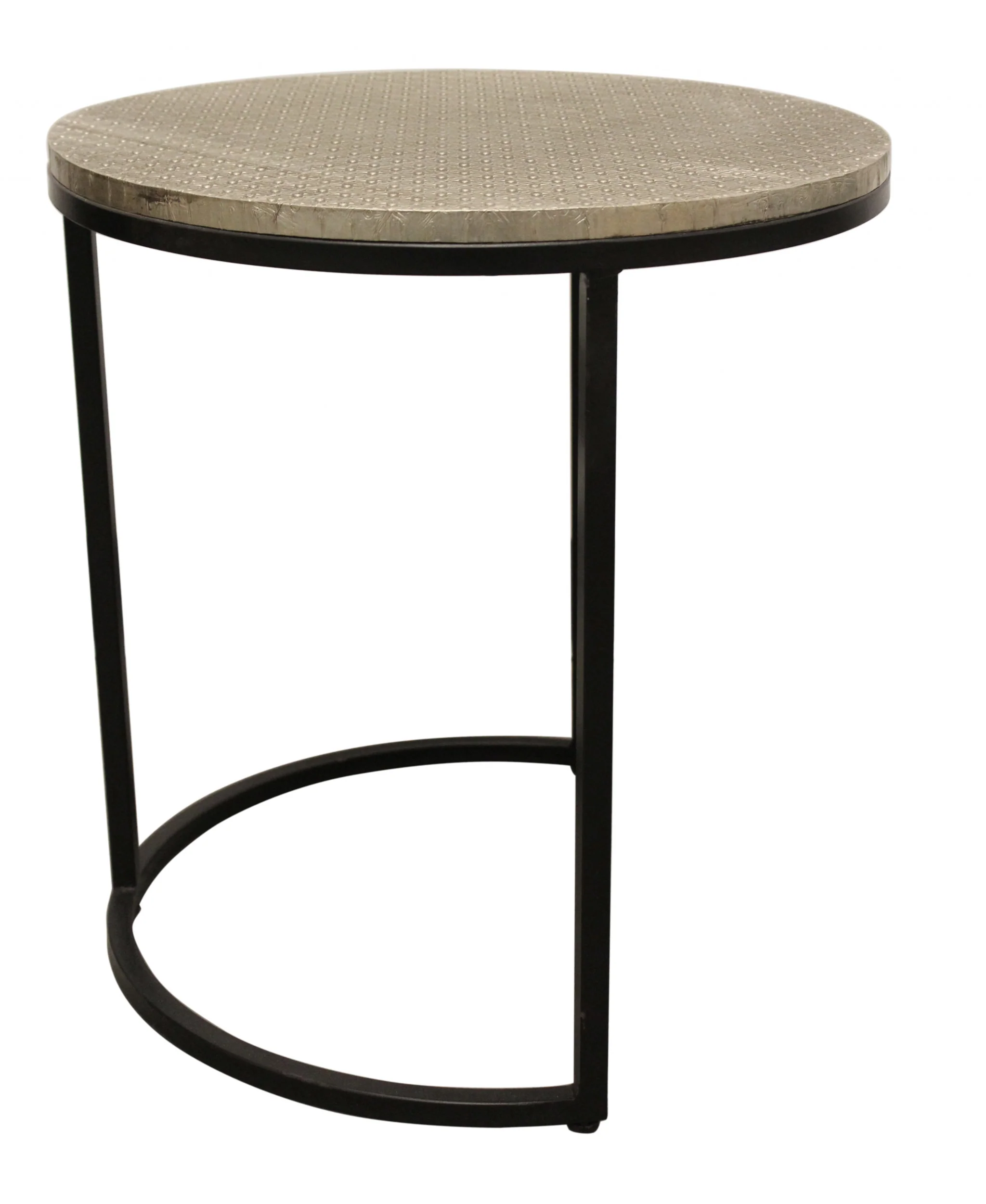 Set Of Three 19" Black And Silver Round Nested Tables By Homeroots - Image 4