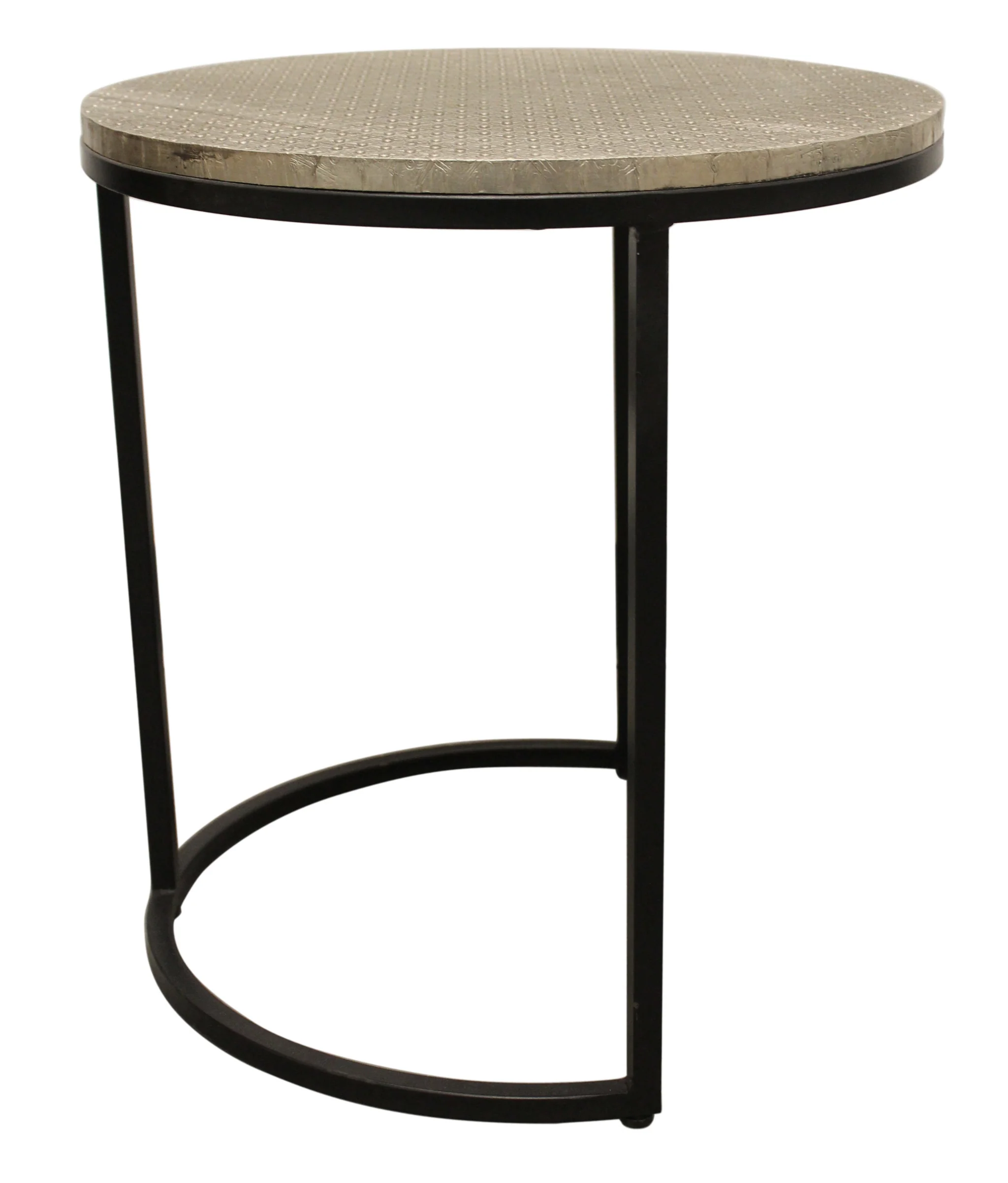 Set Of Three 19" Black And Silver Round Nested Tables By Homeroots - Image 5