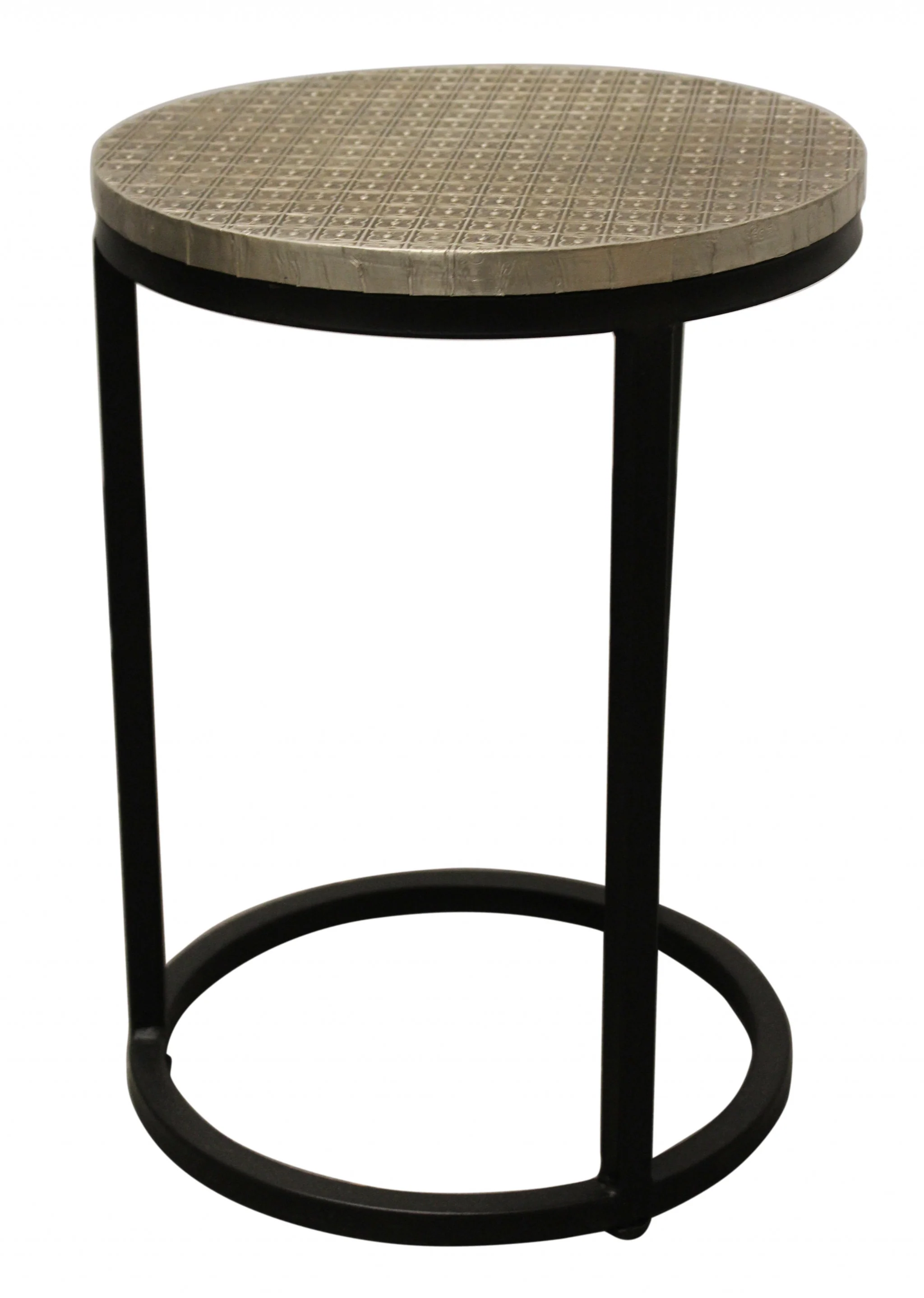 Set Of Three 19" Black And Silver Round Nested Tables By Homeroots - Image 6