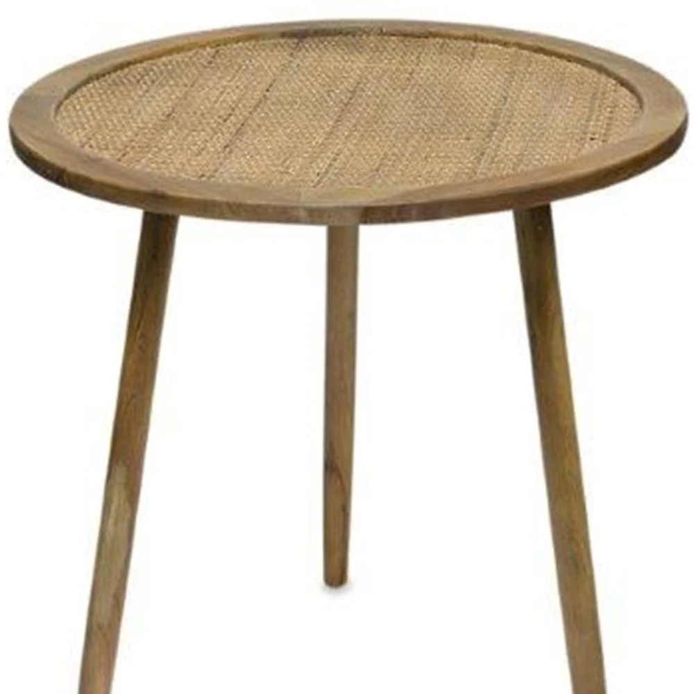 Set Of Three 23" Brown Rattan Round End Tables By Homeroots - Image 6