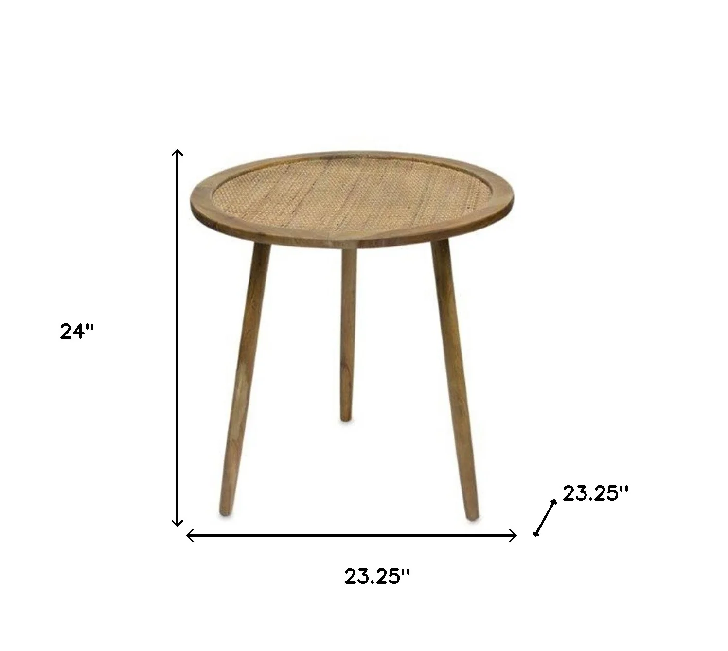 Set Of Three 23" Brown Rattan Round End Tables By Homeroots - Image 7