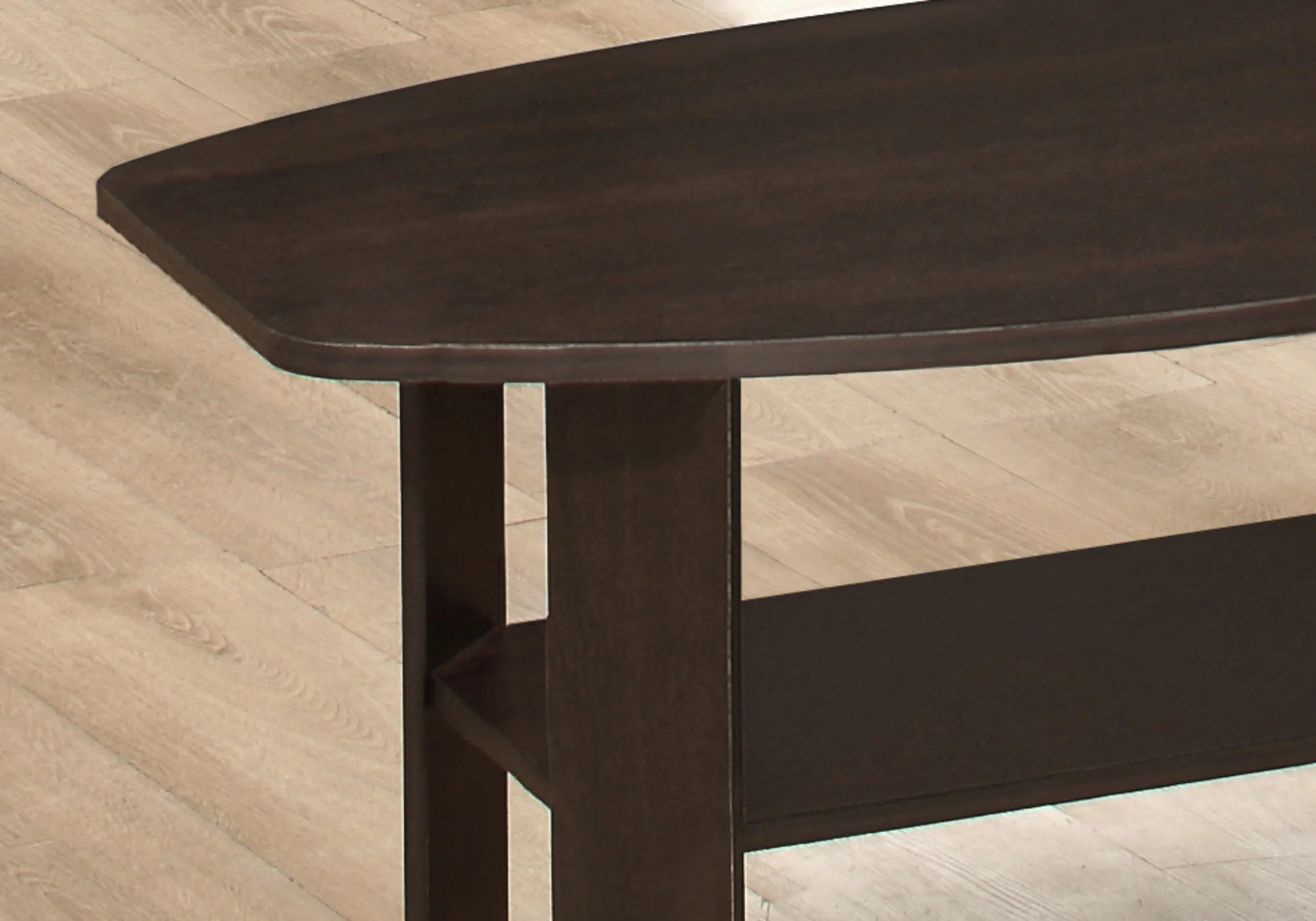 Set Of Three 36" Brown Rectangular Coffee Table With Shelf By Homeroots - Image 2