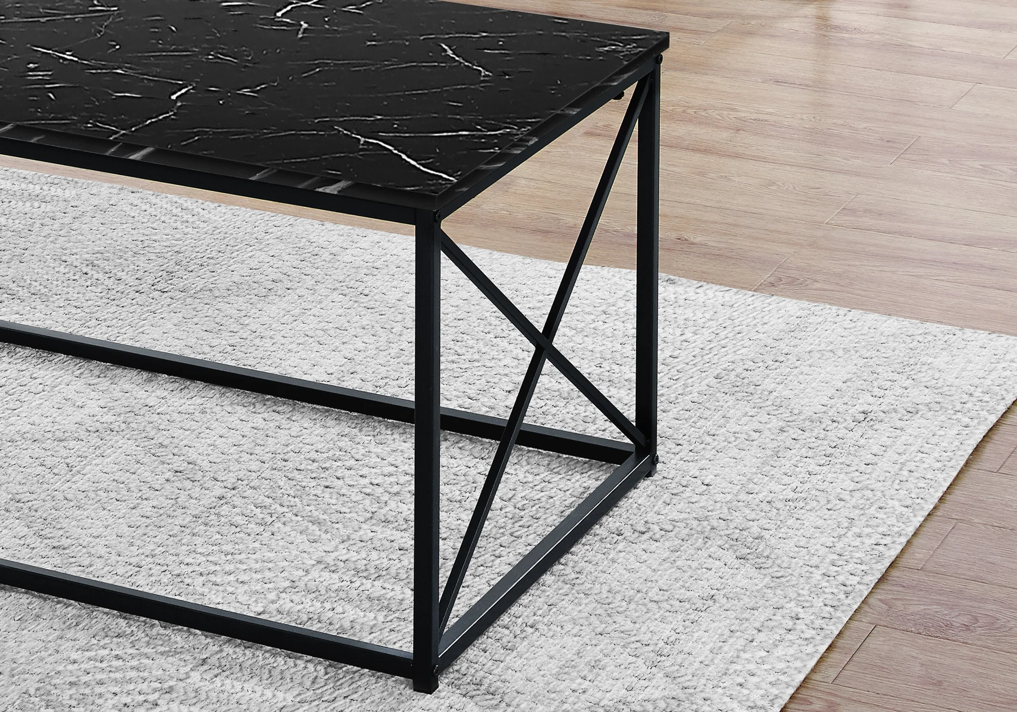 Set Of Three 42" Black Rectangular Coffee Table By Homeroots - Image 4