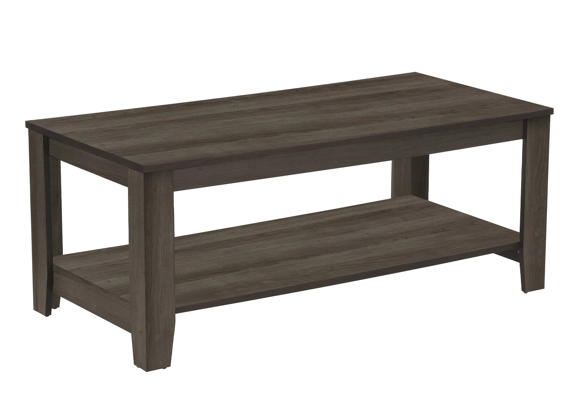 Set Of Three 42" Oak Rectangular Coffee Table With Three Shelves By Homeroots - Image 2