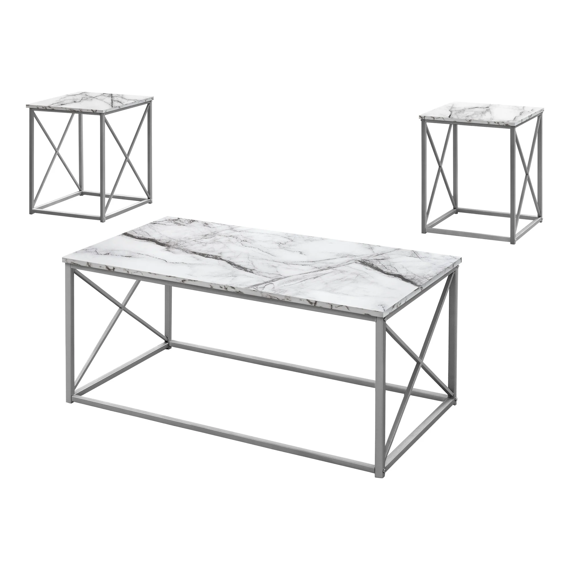 Set Of Three 42" White Rectangular Coffee Table By Homeroots - Image 2