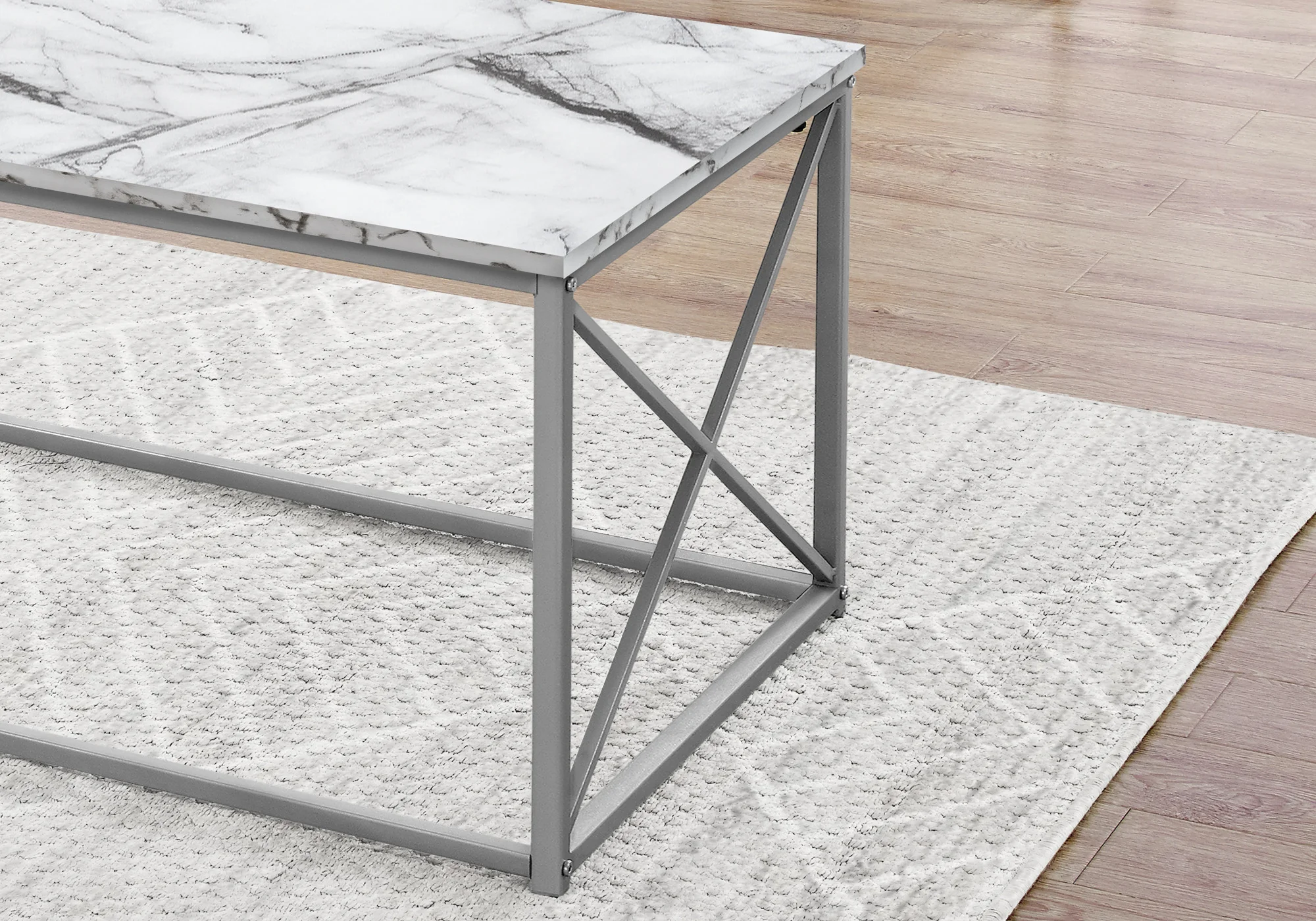 Set Of Three 42" White Rectangular Coffee Table By Homeroots - Image 3