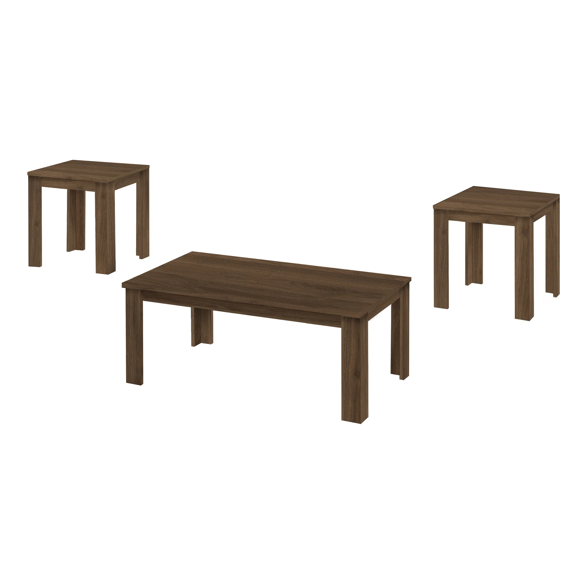 Set Of Three 44" Dark Brown Rectangular Coffee Table By Homeroots - Image 2
