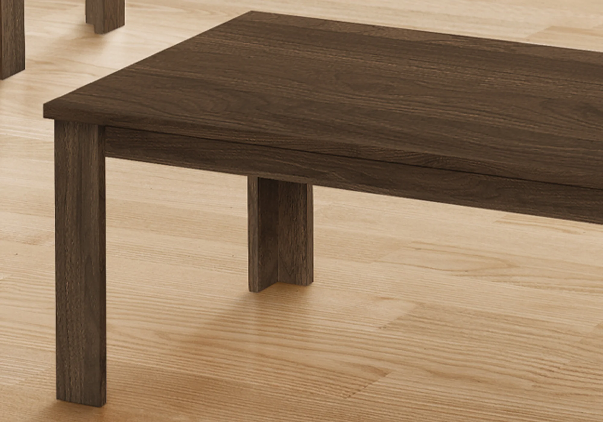 Set Of Three 44" Dark Brown Rectangular Coffee Table By Homeroots - Image 4
