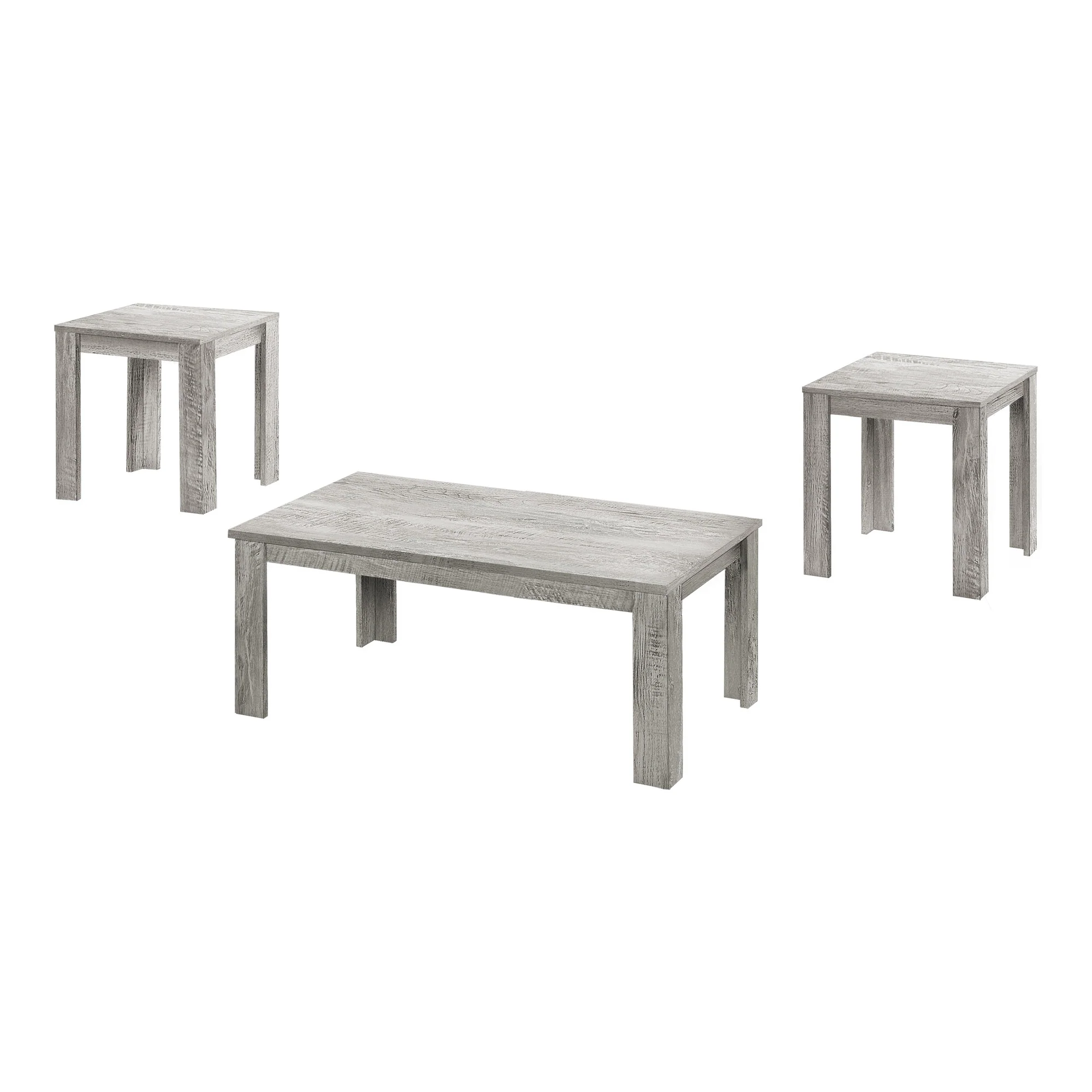 Set Of Three 44" Gray Rectangular Coffee Table By Homeroots - Image 2