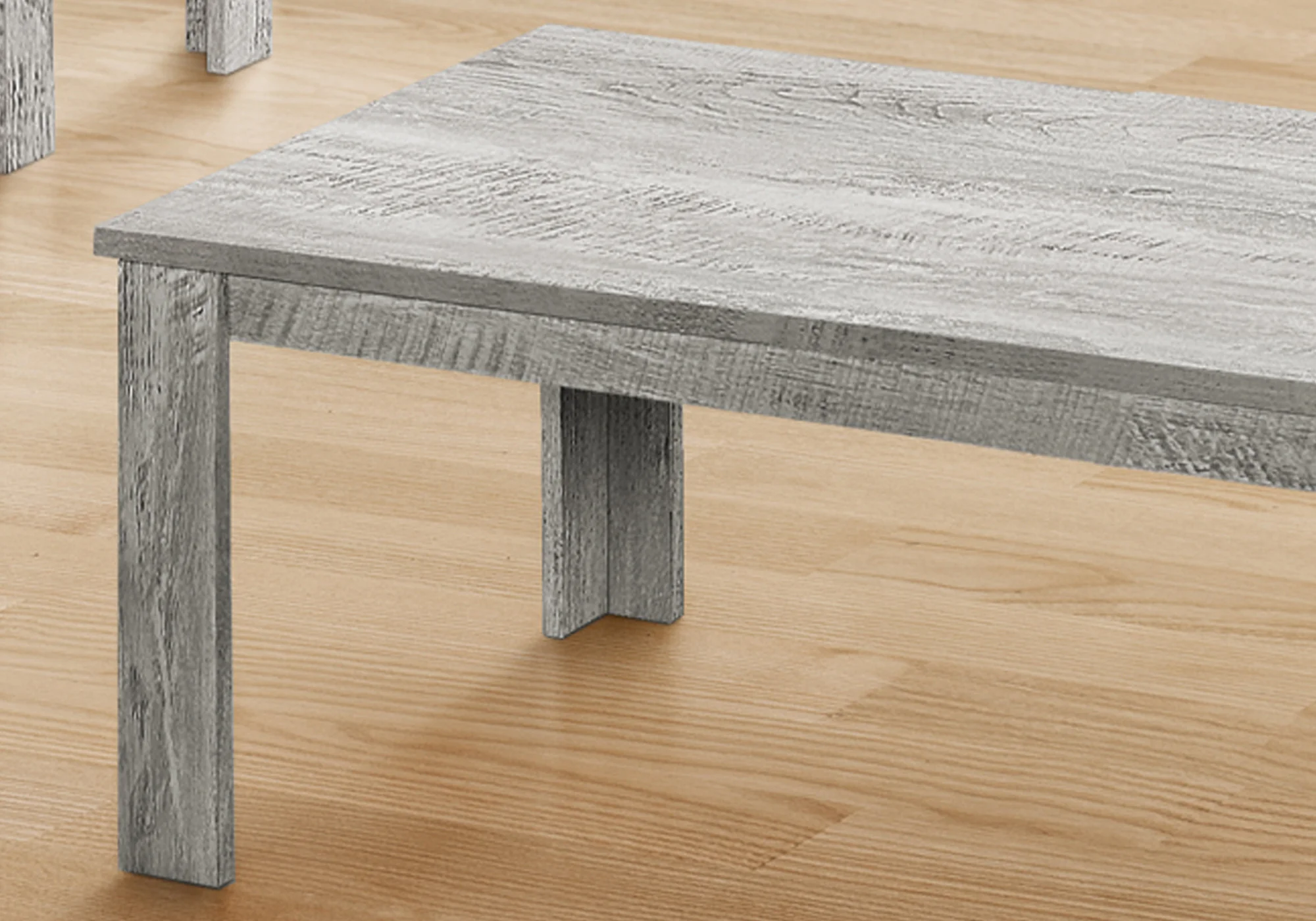 Set Of Three 44" Gray Rectangular Coffee Table By Homeroots - Image 3