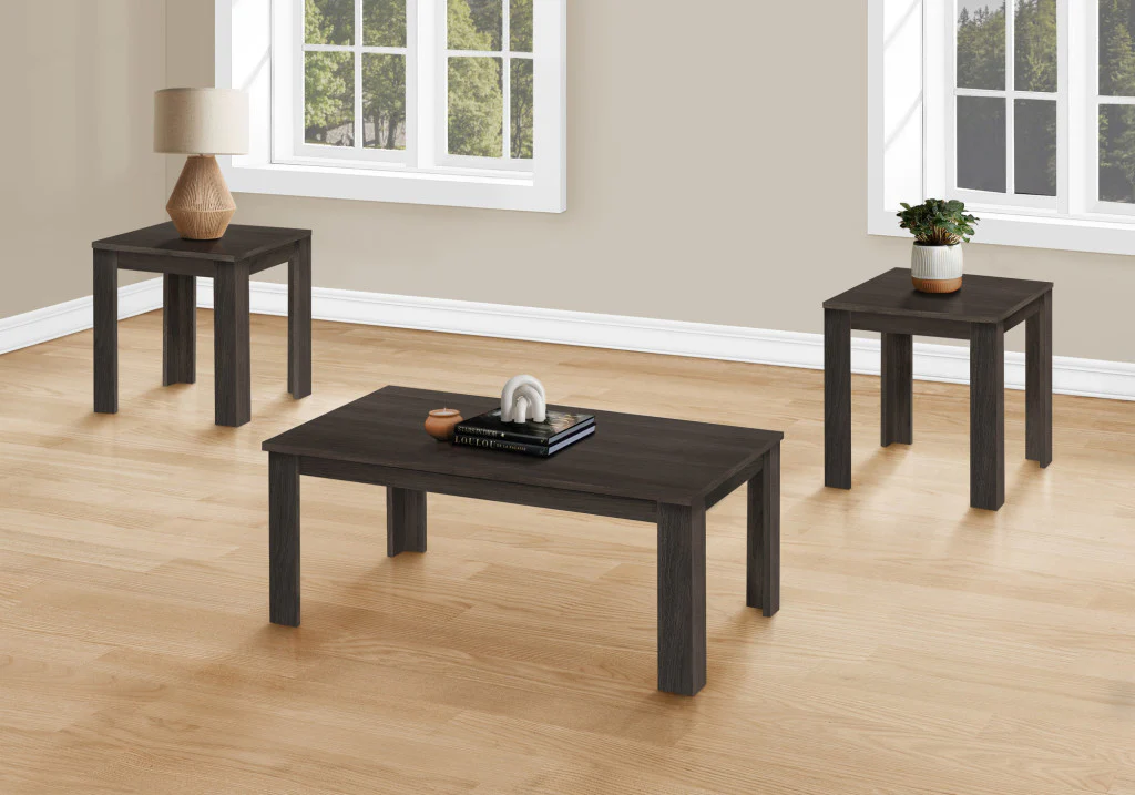Set Of Three 44" Oak Rectangular Coffee Table By Homeroots - Image 3