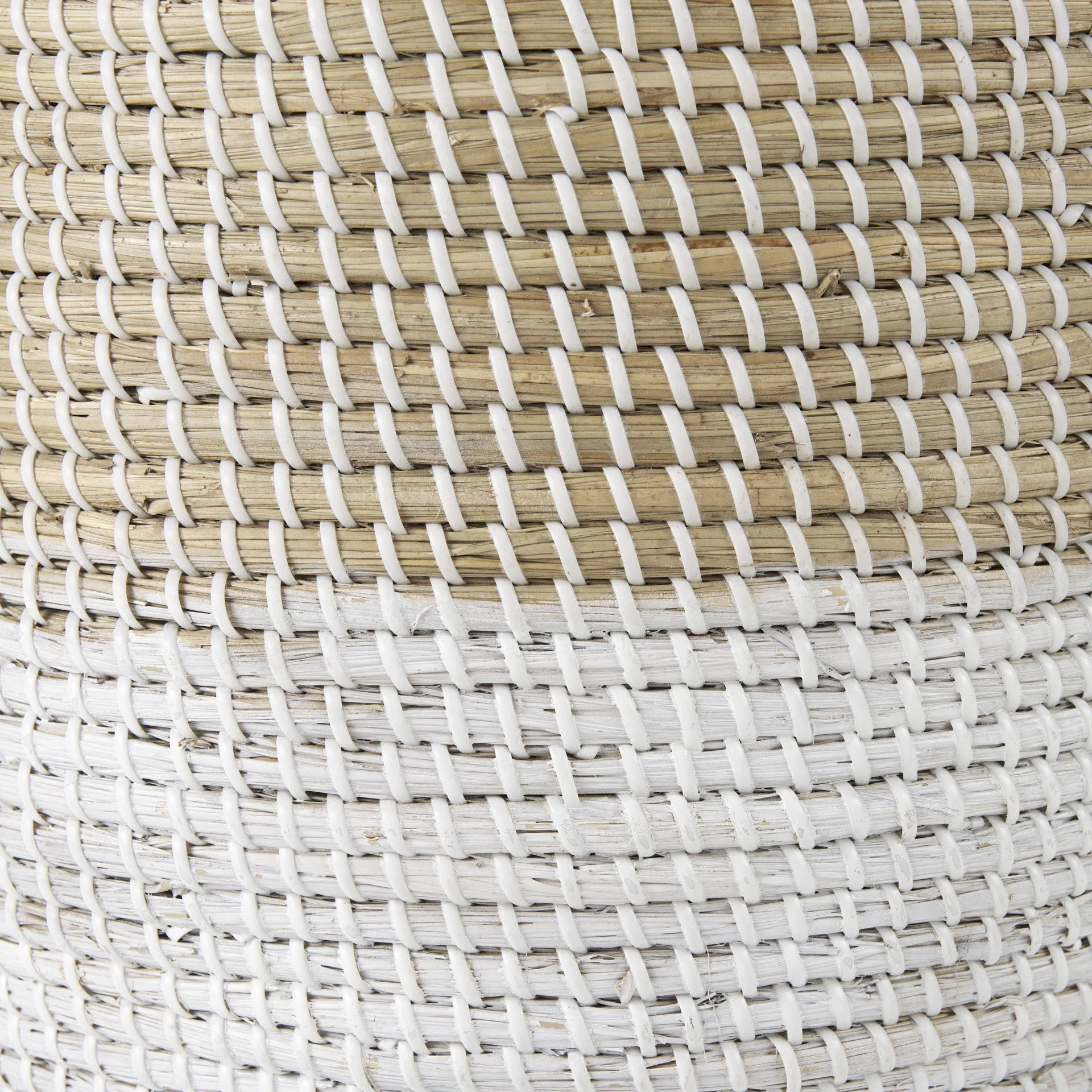 Set of Three Beige and White Storage Baskets By Homeroots - Image 7