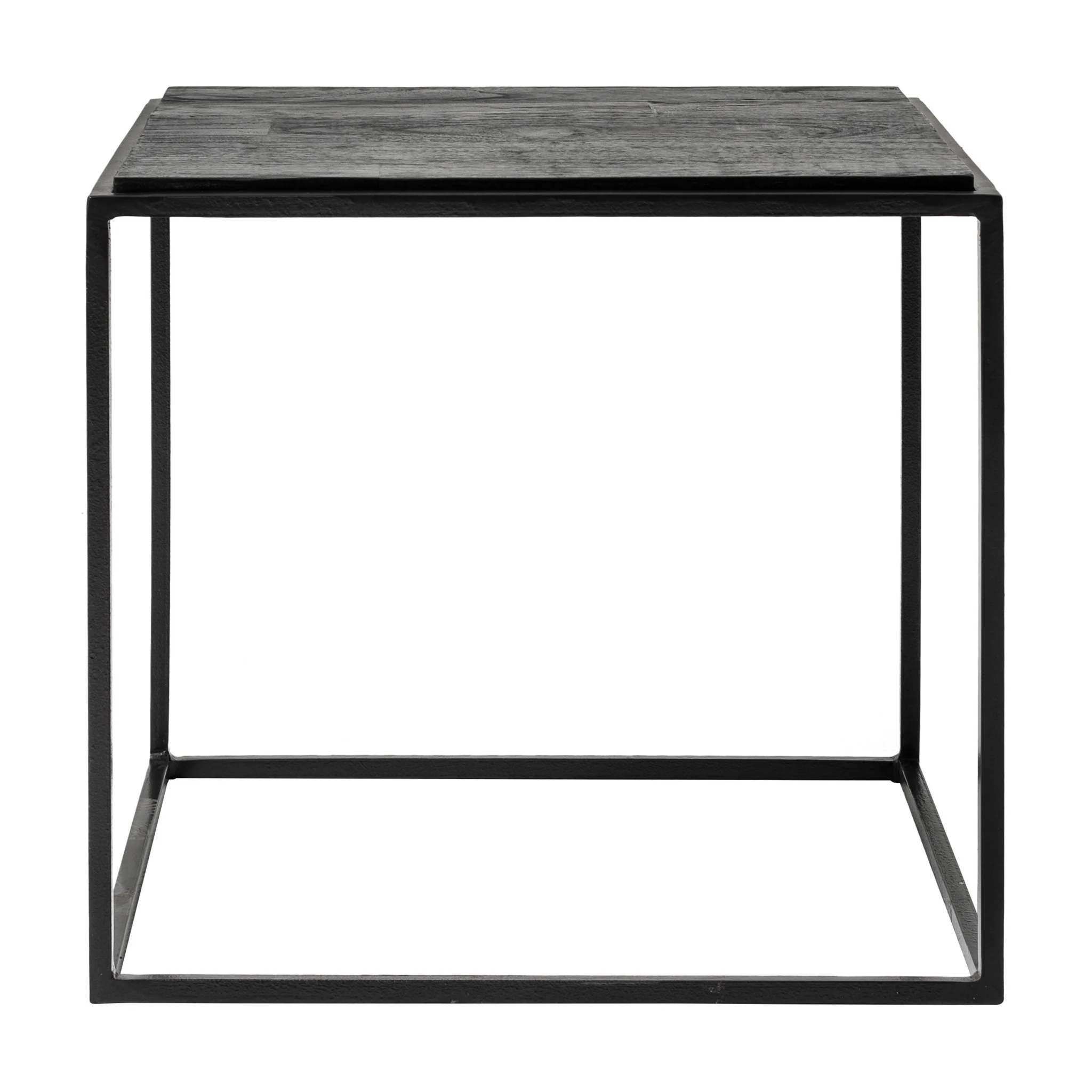 Set of Three Black and Brown Reclaimed Wood And Iron Nested Coffee Tables By Homeroots - Image 8