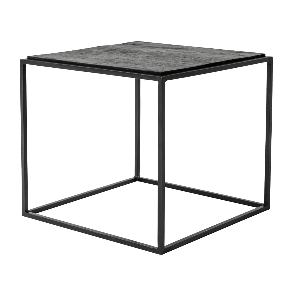 Set of Three Black and Brown Reclaimed Wood And Iron Nested Coffee Tables By Homeroots - Image 9