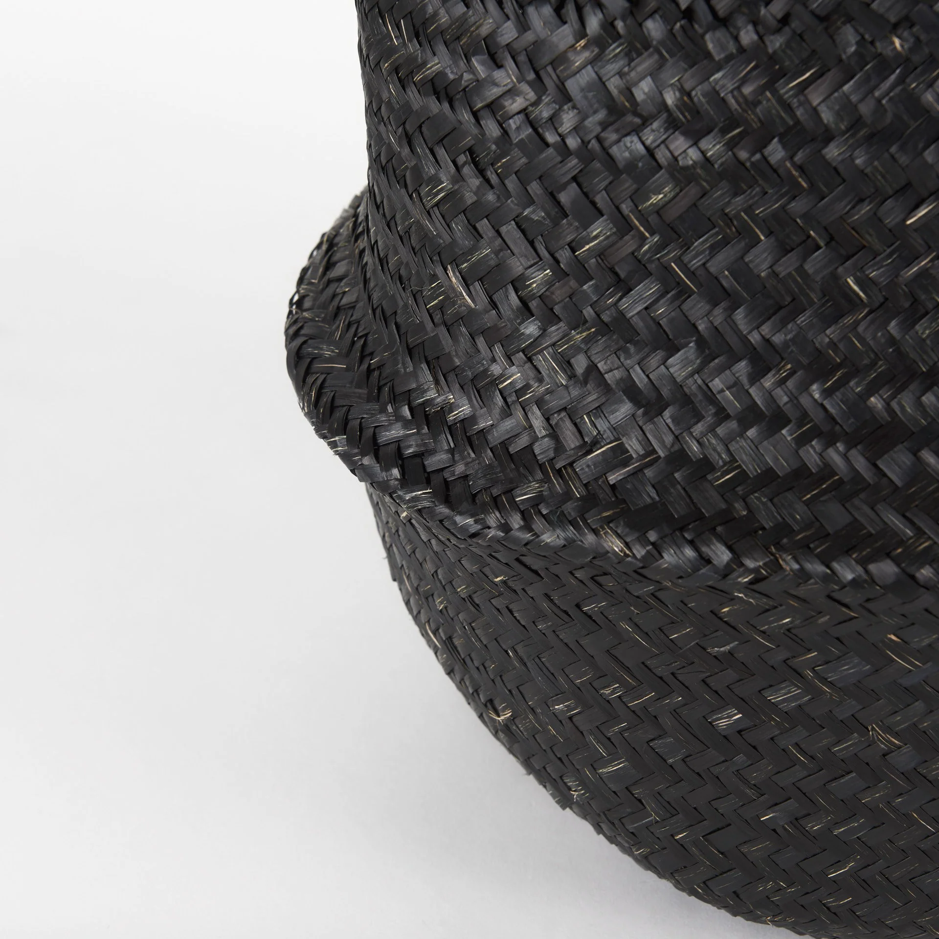 Set of Three Black Wicker Storage Baskets By Homeroots - Image 6