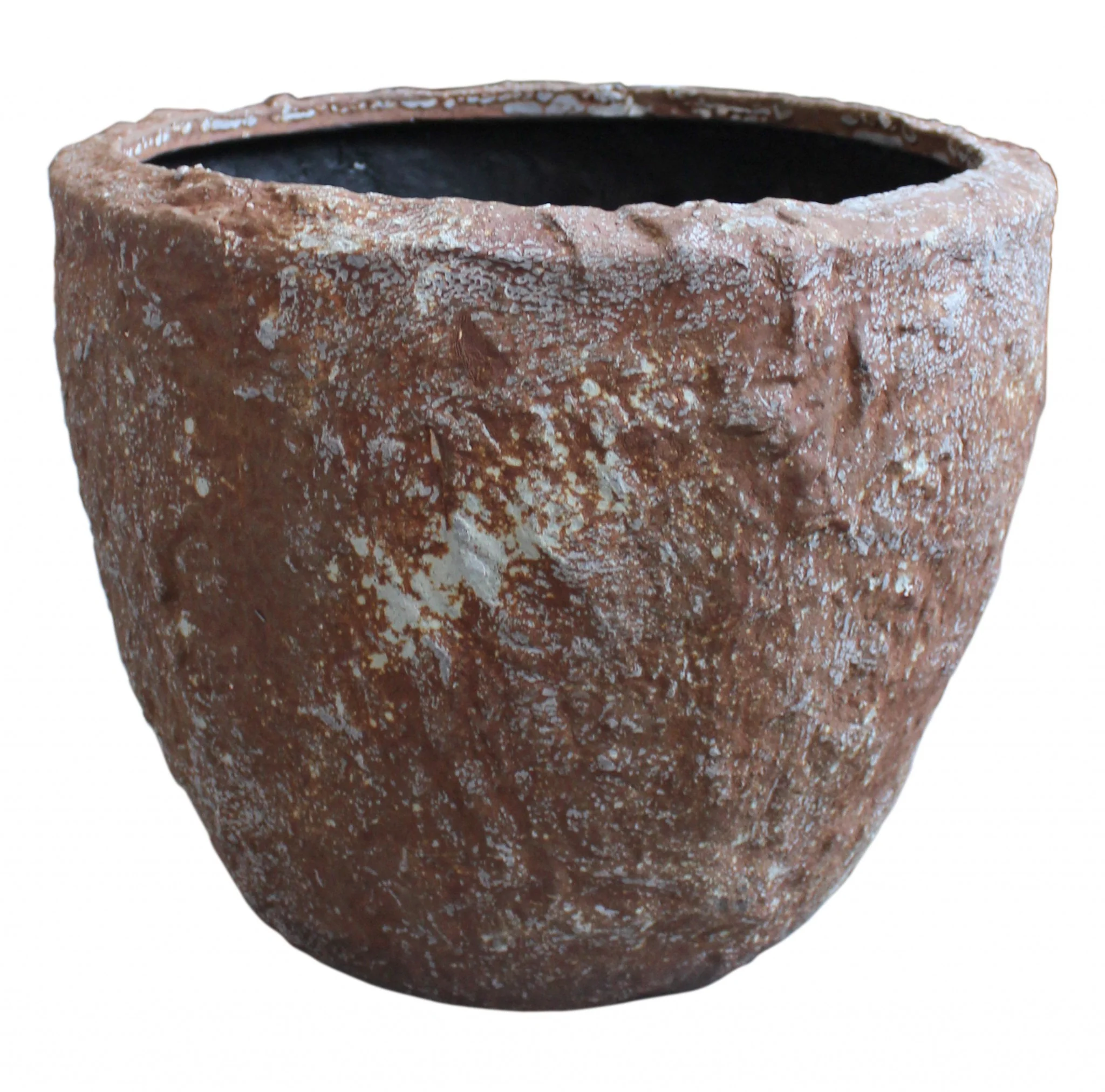 Set of Three Brown Stone Indoor Outdoor Round Pot Planter By Homeroots - Image 2