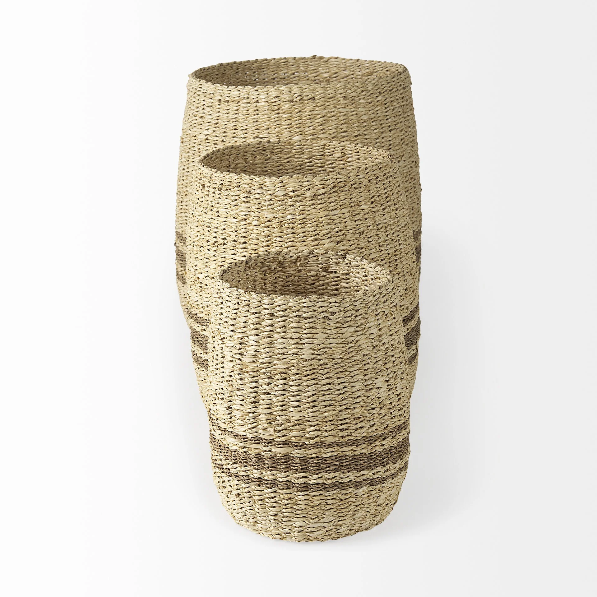 Set of Three Detailed Wicker Storage Baskets By Homeroots - Image 4