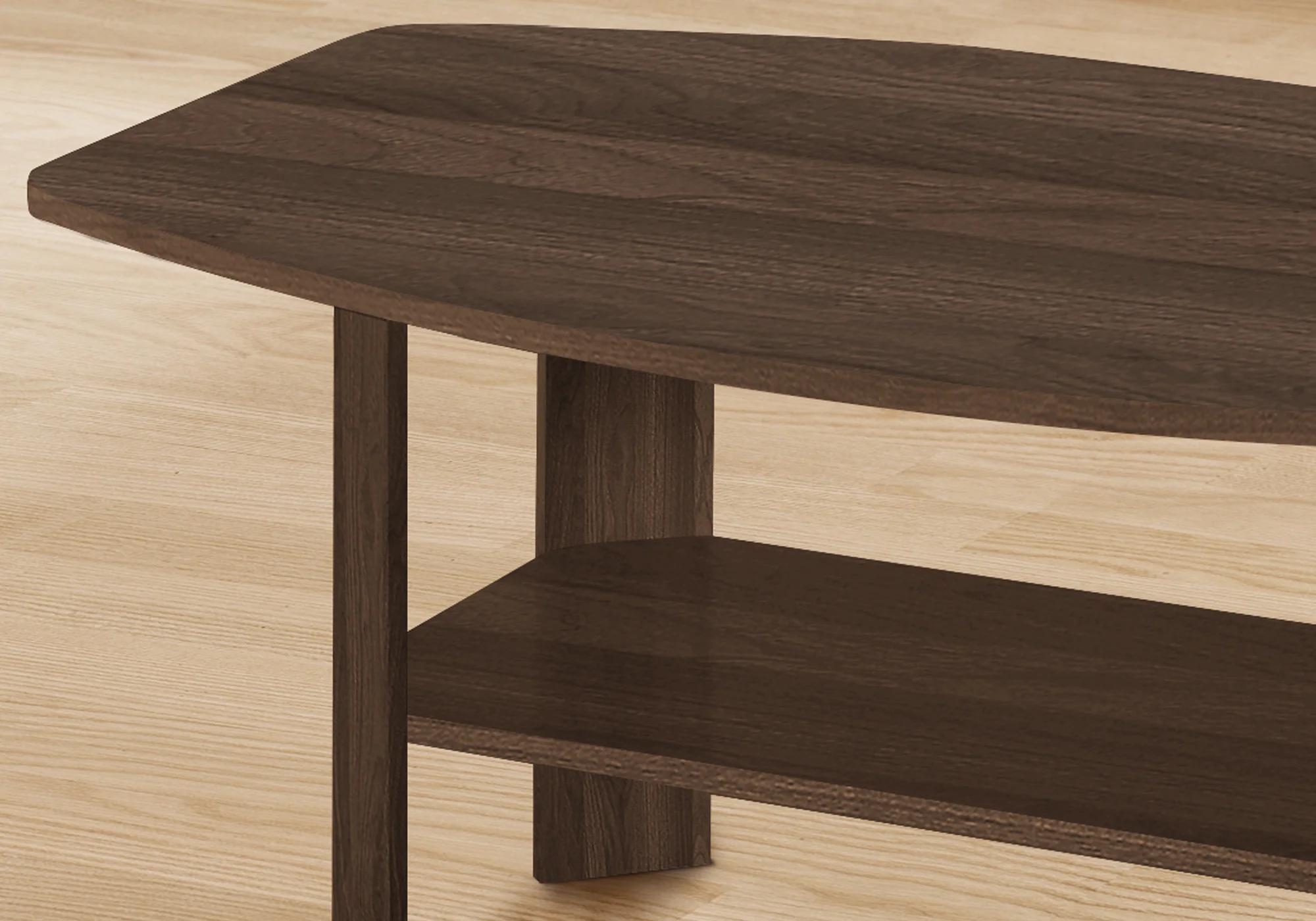 Set of Three Espresso Coffee Table With Three Shelves By Homeroots - Image 5