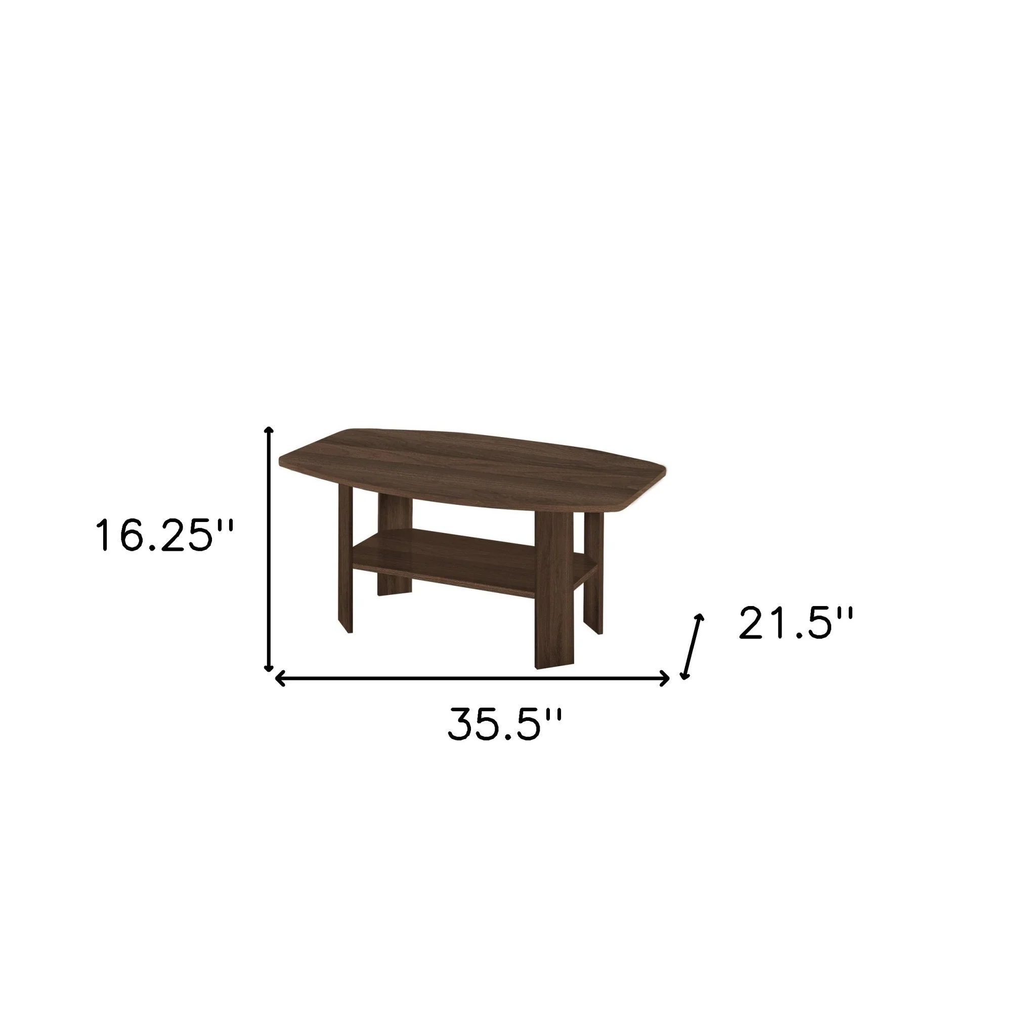 Set of Three Espresso Coffee Table With Three Shelves By Homeroots - Image 7