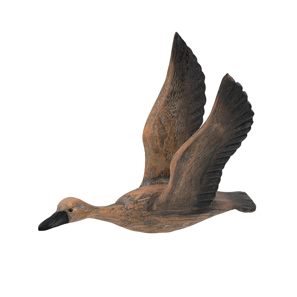 Set of Three Flying Geese Carved Wood 3D Wall Art By Homeroots - Image 2