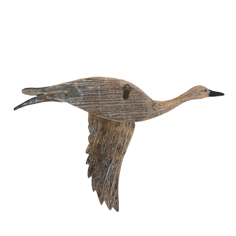 Set of Three Flying Geese Carved Wood 3D Wall Art By Homeroots - Image 5