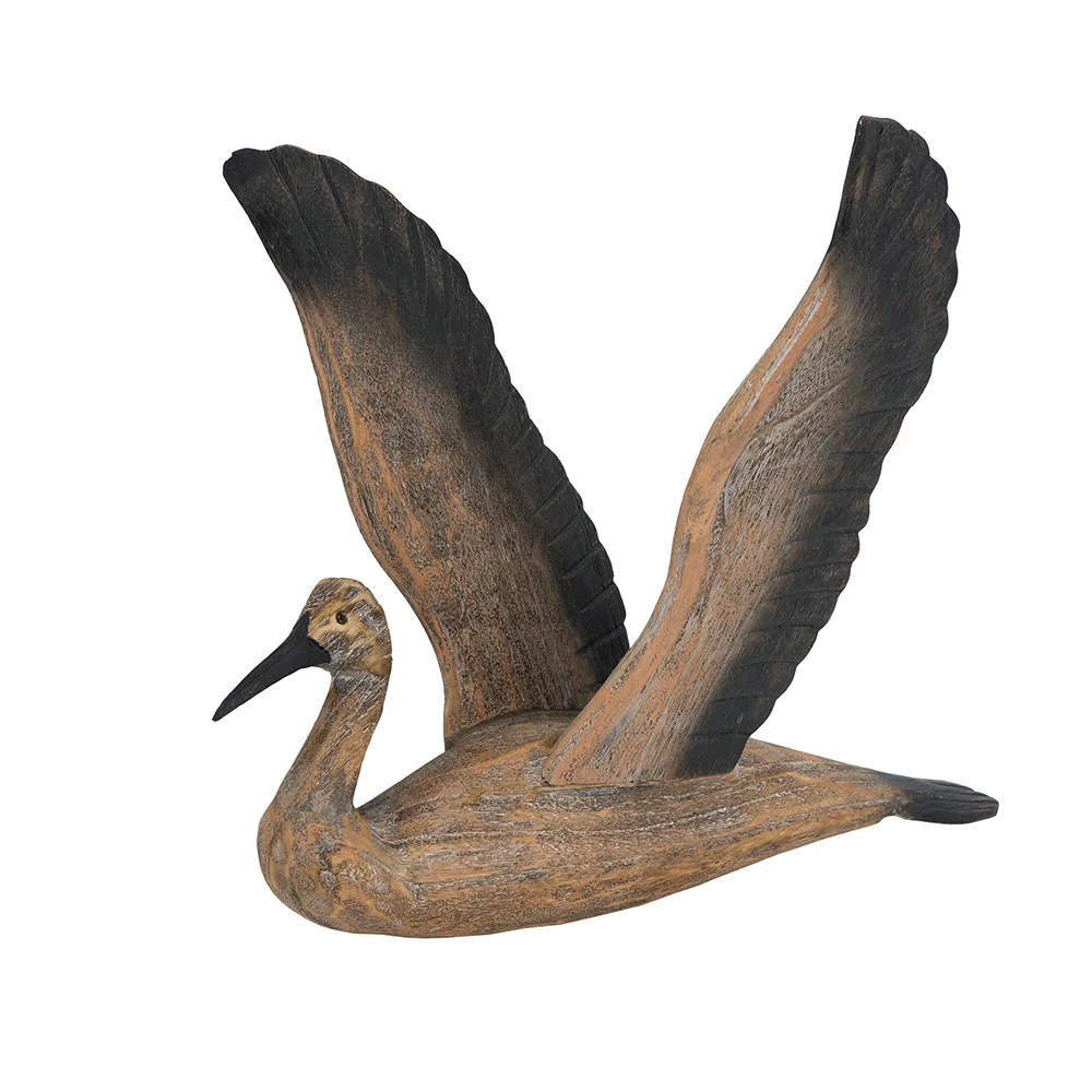 Set of Three Flying Geese Carved Wood 3D Wall Art By Homeroots - Image 6