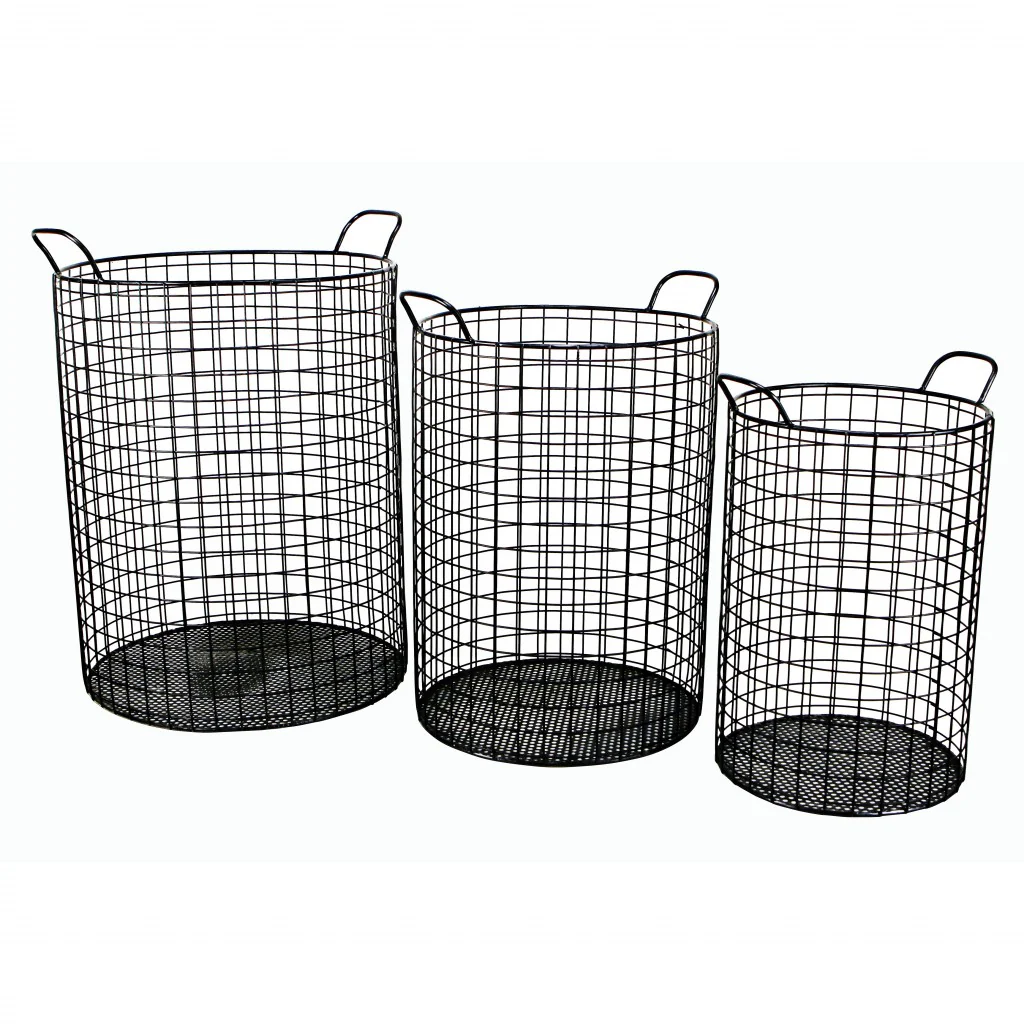 Set of Three Metal Wire Storage Baskets By Homeroots - Image 7