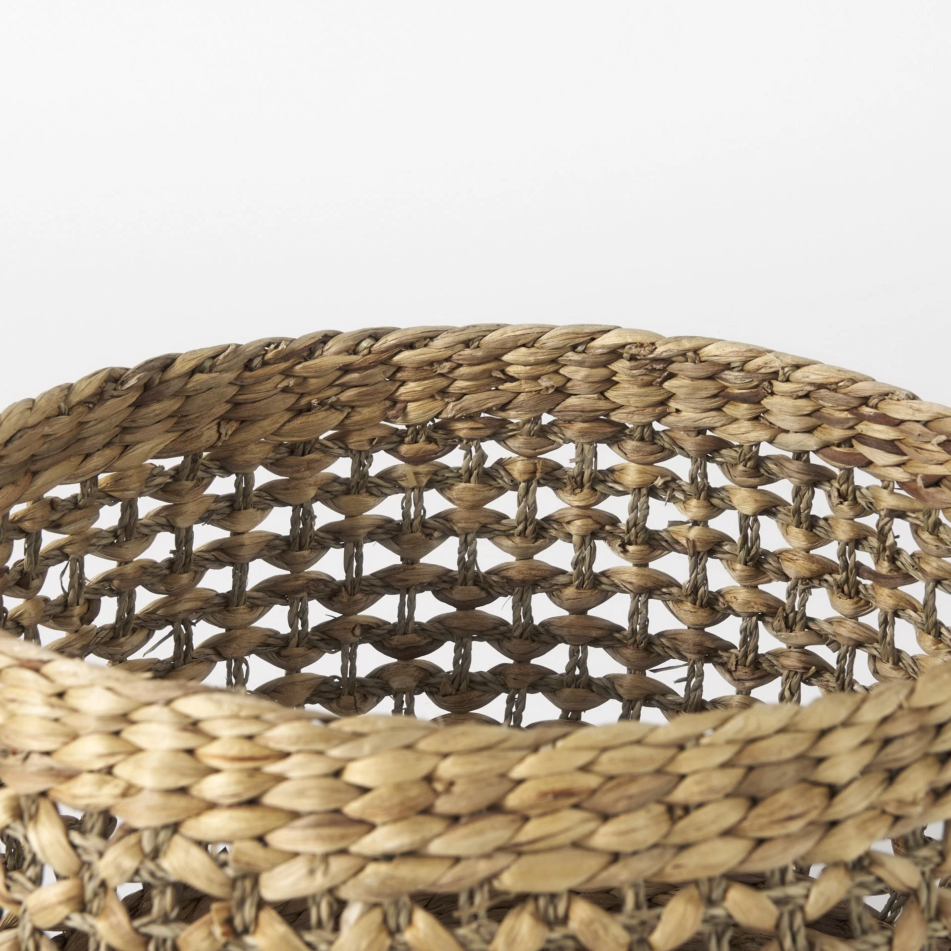 Set of Three Round Wicker Baskets By Homeroots - Image 6