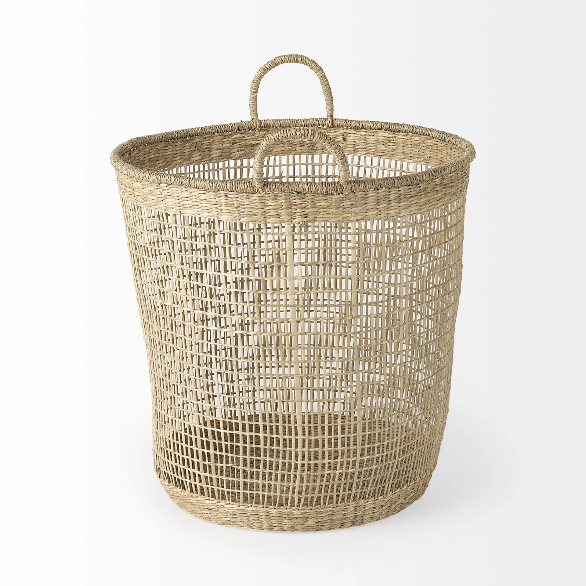 Set of Three Round Wicker Storage Baskets By Homeroots - Image 3