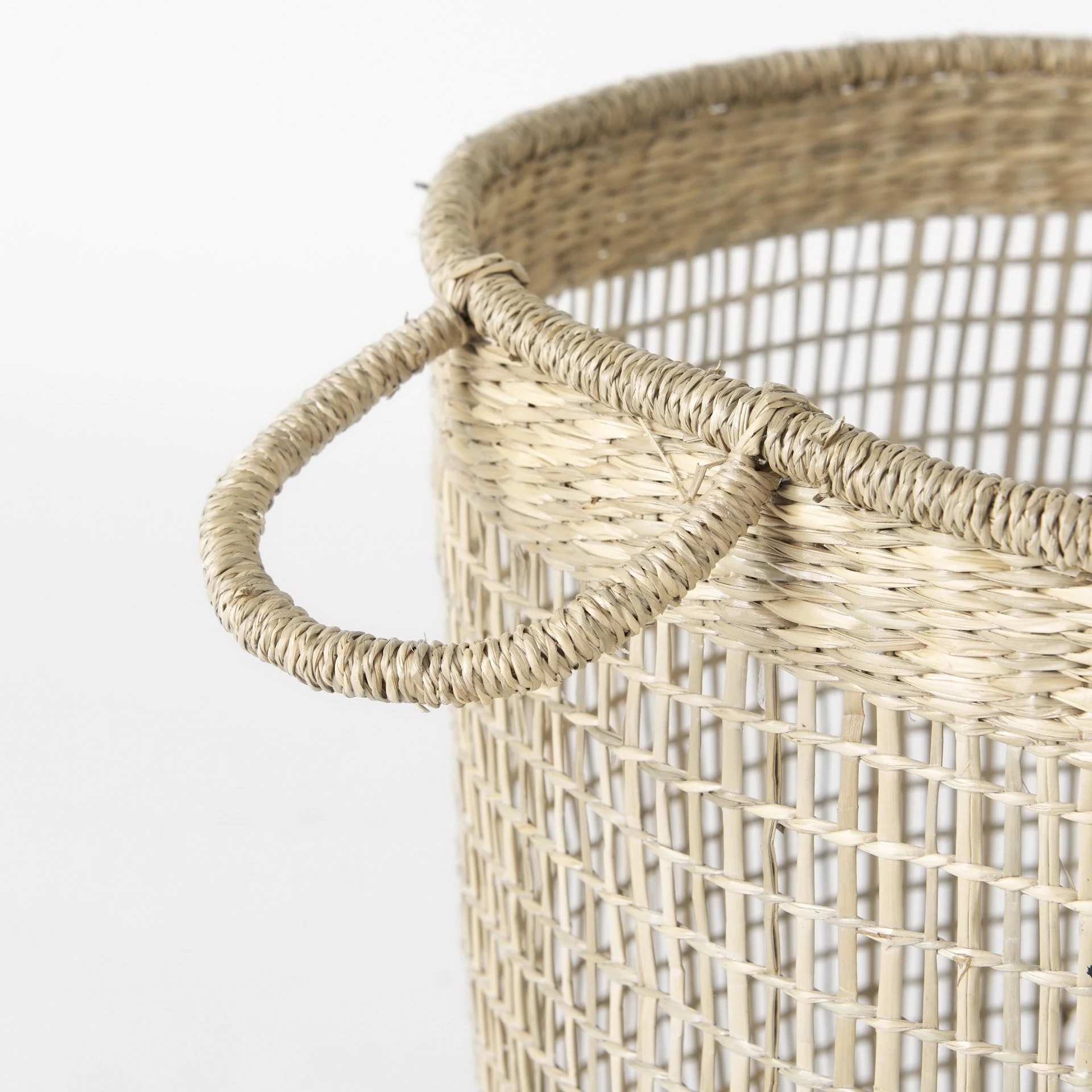 Set of Three Round Wicker Storage Baskets By Homeroots - Image 5