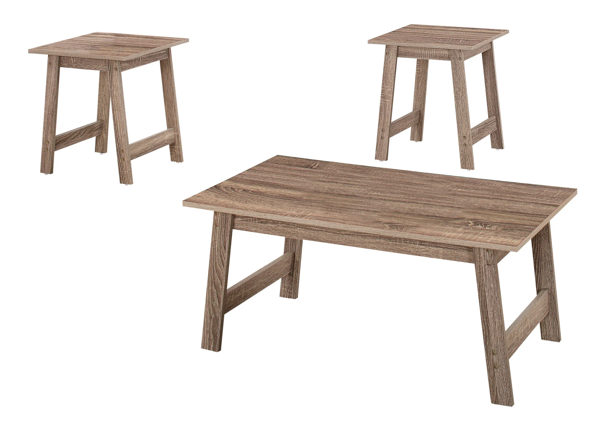 Set of Three Taupe Coffee Table By Homeroots - Image 6
