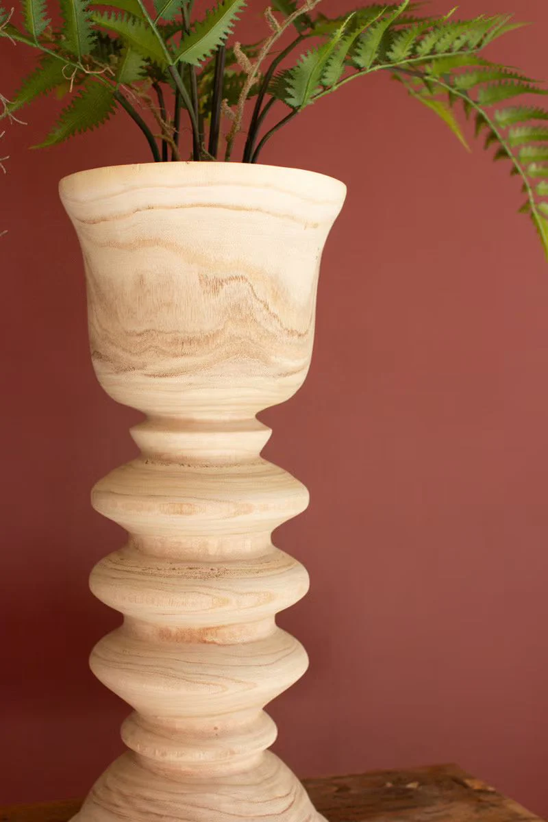 Set Of Three Turned Wood Towers With Cups By Kalalou - Image 2