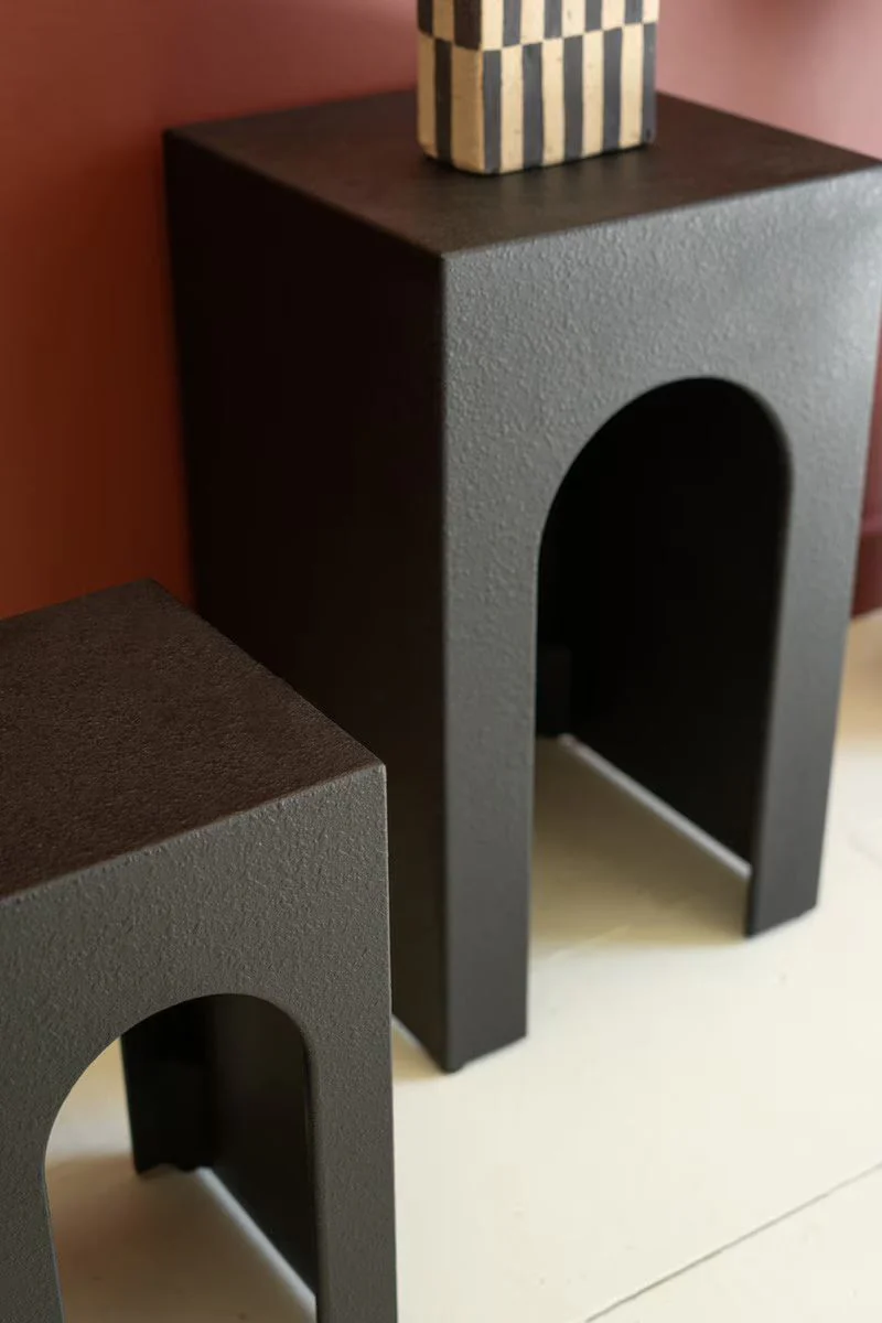 Set Of Three Wooden Side Tables - Black By Kalalou - Image 2