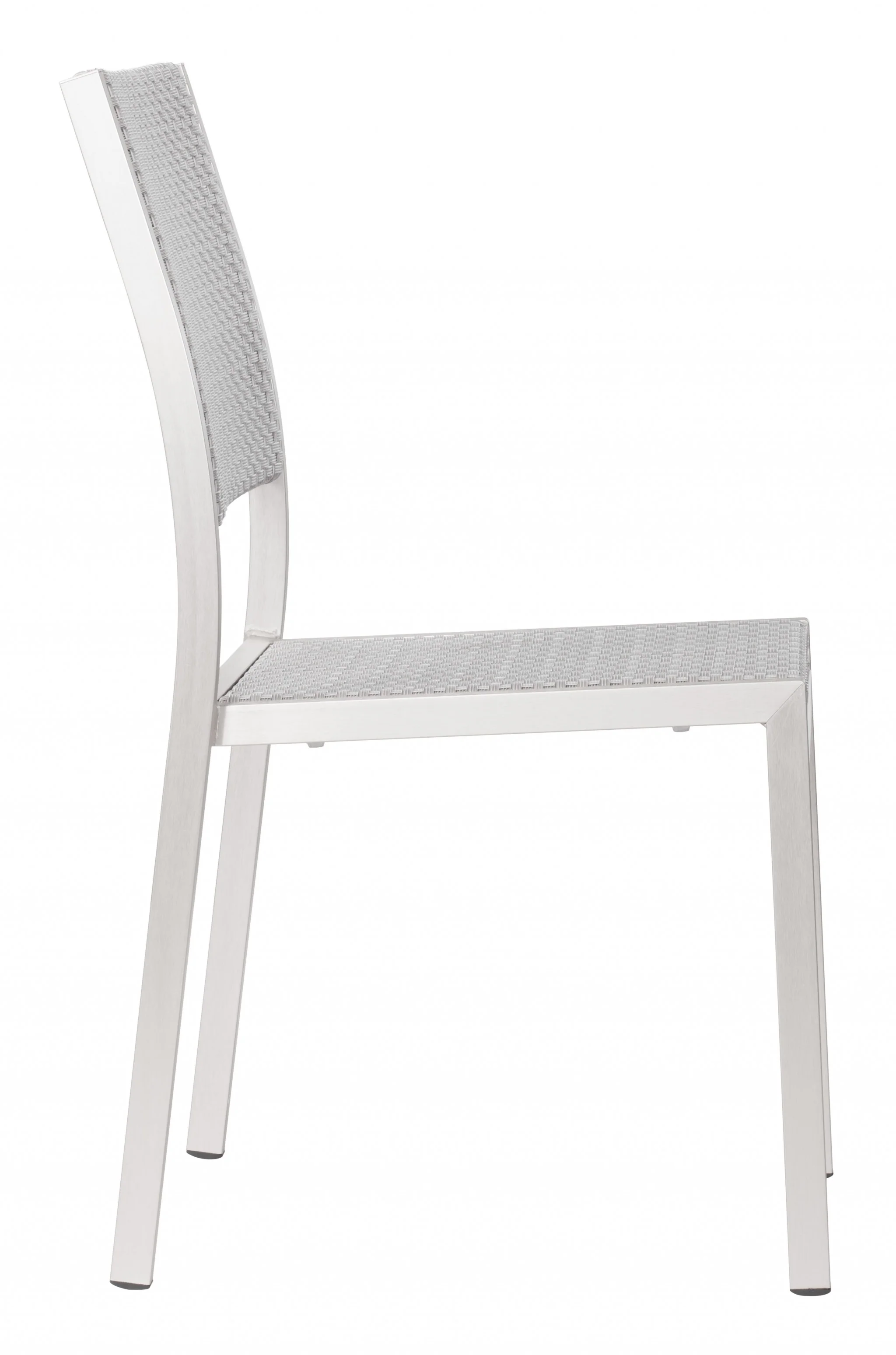Set Of Two 18" White Aluminum Side Chair By Homeroots - Image 2