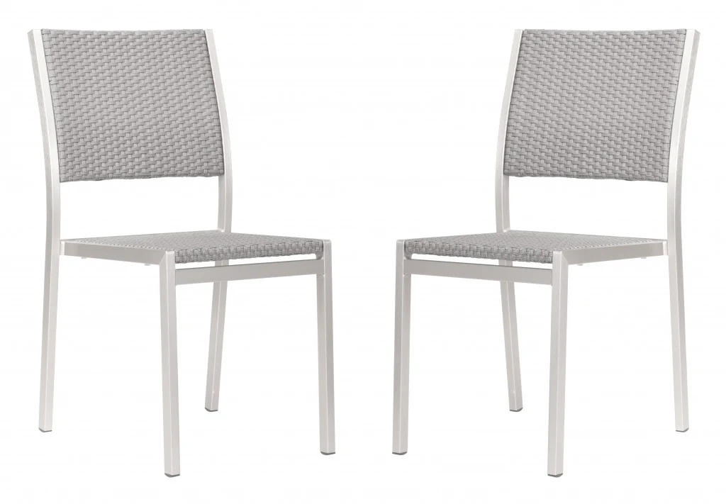 Set Of Two 18" White Aluminum Side Chair By Homeroots - Image 5