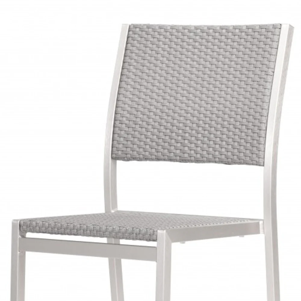 Set Of Two 18" White Aluminum Side Chair By Homeroots - Image 7