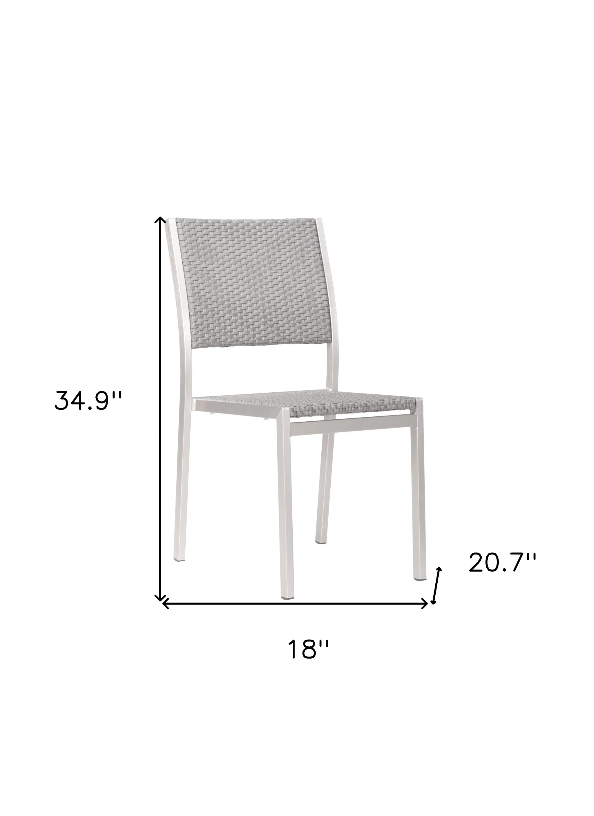 Set Of Two 18" White Aluminum Side Chair By Homeroots - Image 8