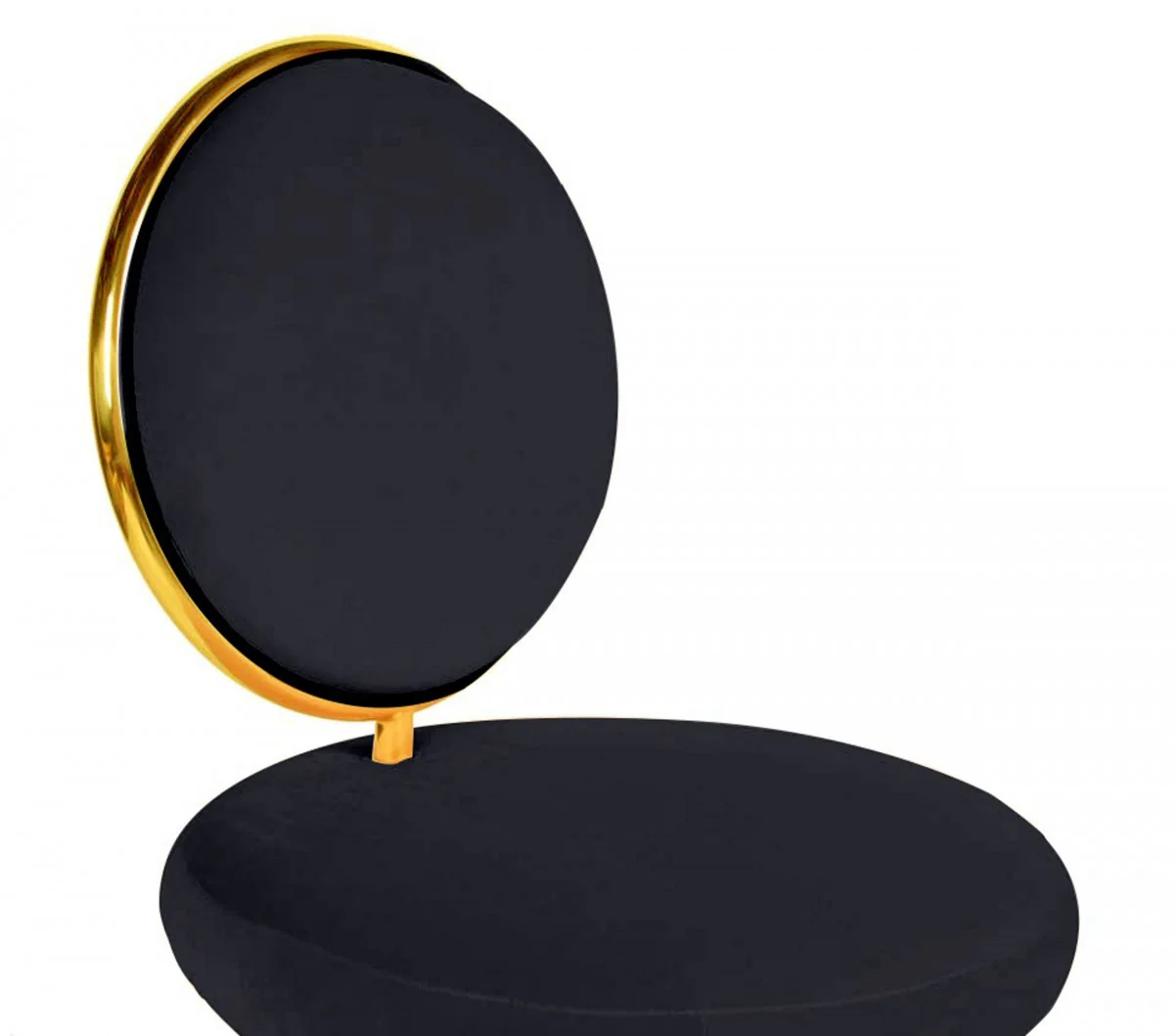 Set Of Two 21" Black Velvet And Black And Gold Solid Color Side Chair By Homeroots - Image 4