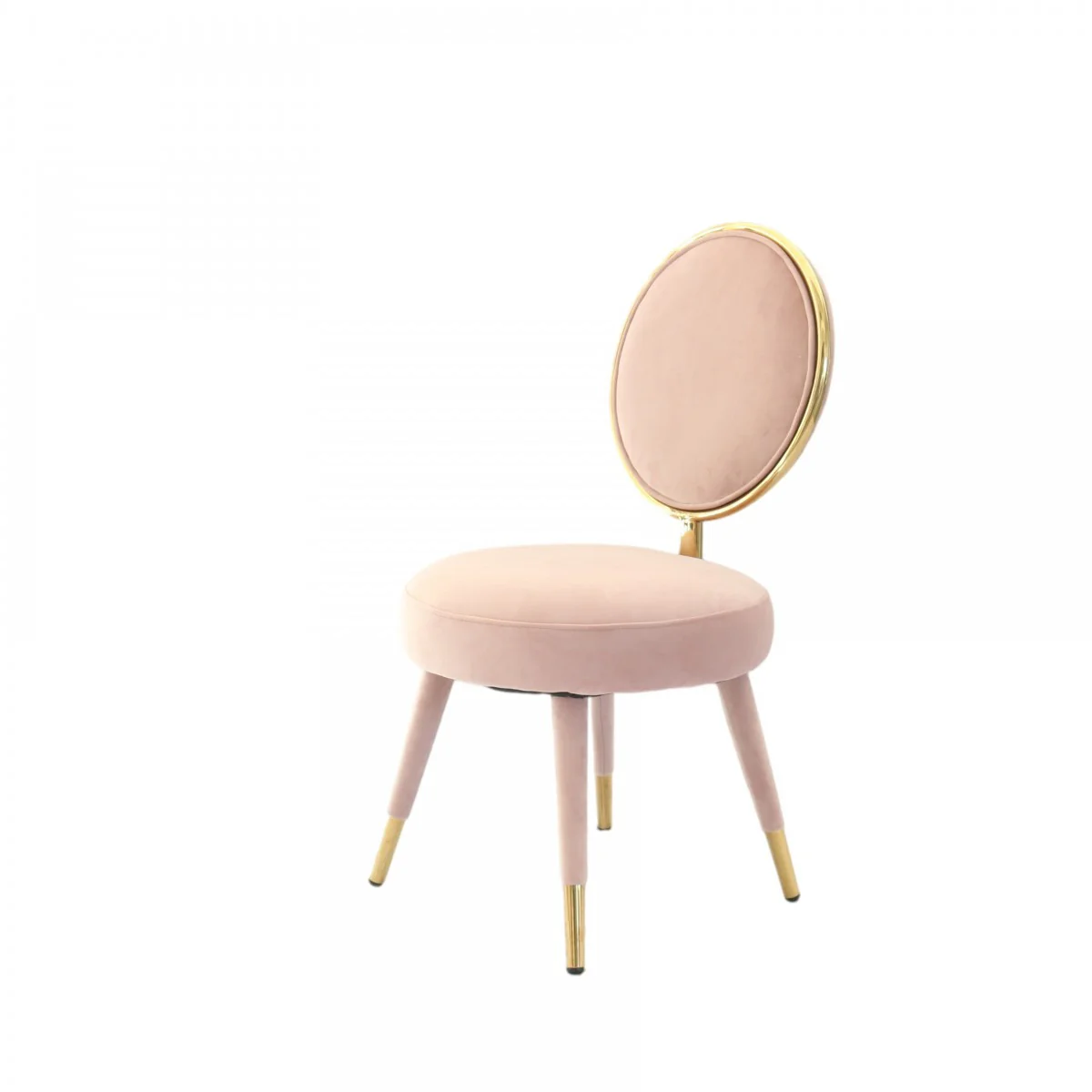 Set Of Two 21" Pink Velvet And Pink And Gold Solid Color Side Chair By Homeroots - Image 2