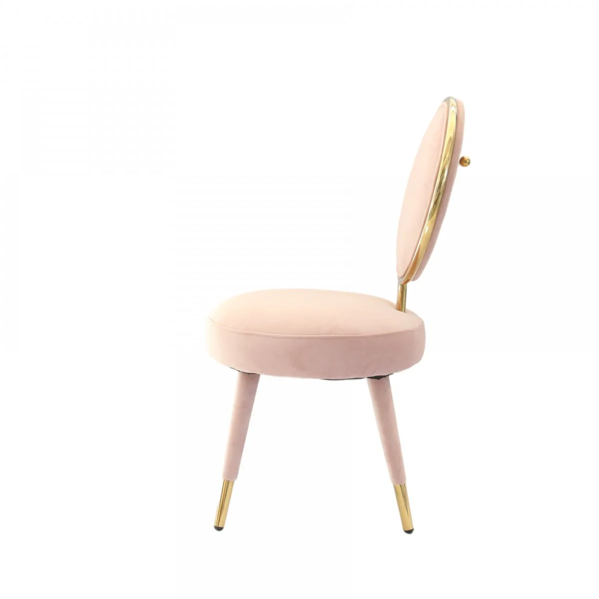 Set Of Two 21" Pink Velvet And Pink And Gold Solid Color Side Chair By Homeroots - Image 3