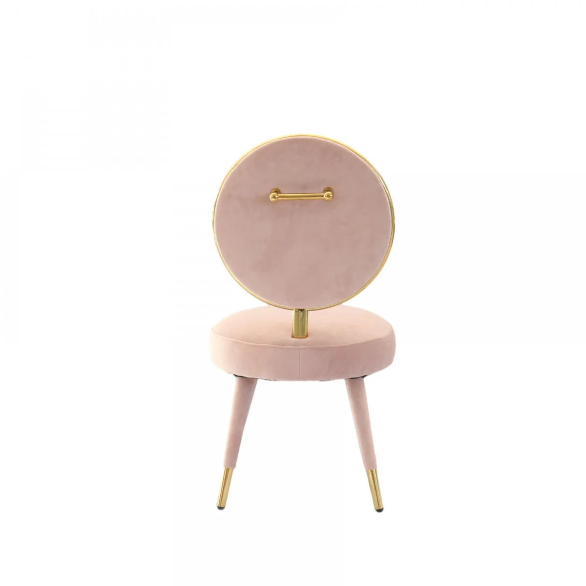 Set Of Two 21" Pink Velvet And Pink And Gold Solid Color Side Chair By Homeroots - Image 4