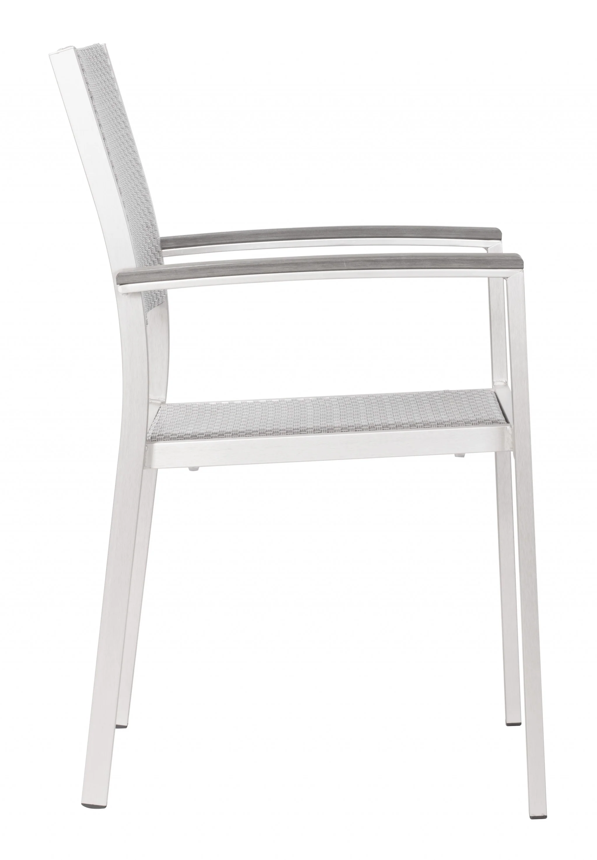 Set Of Two 21" White Aluminum Arm Chair By Homeroots - Image 2