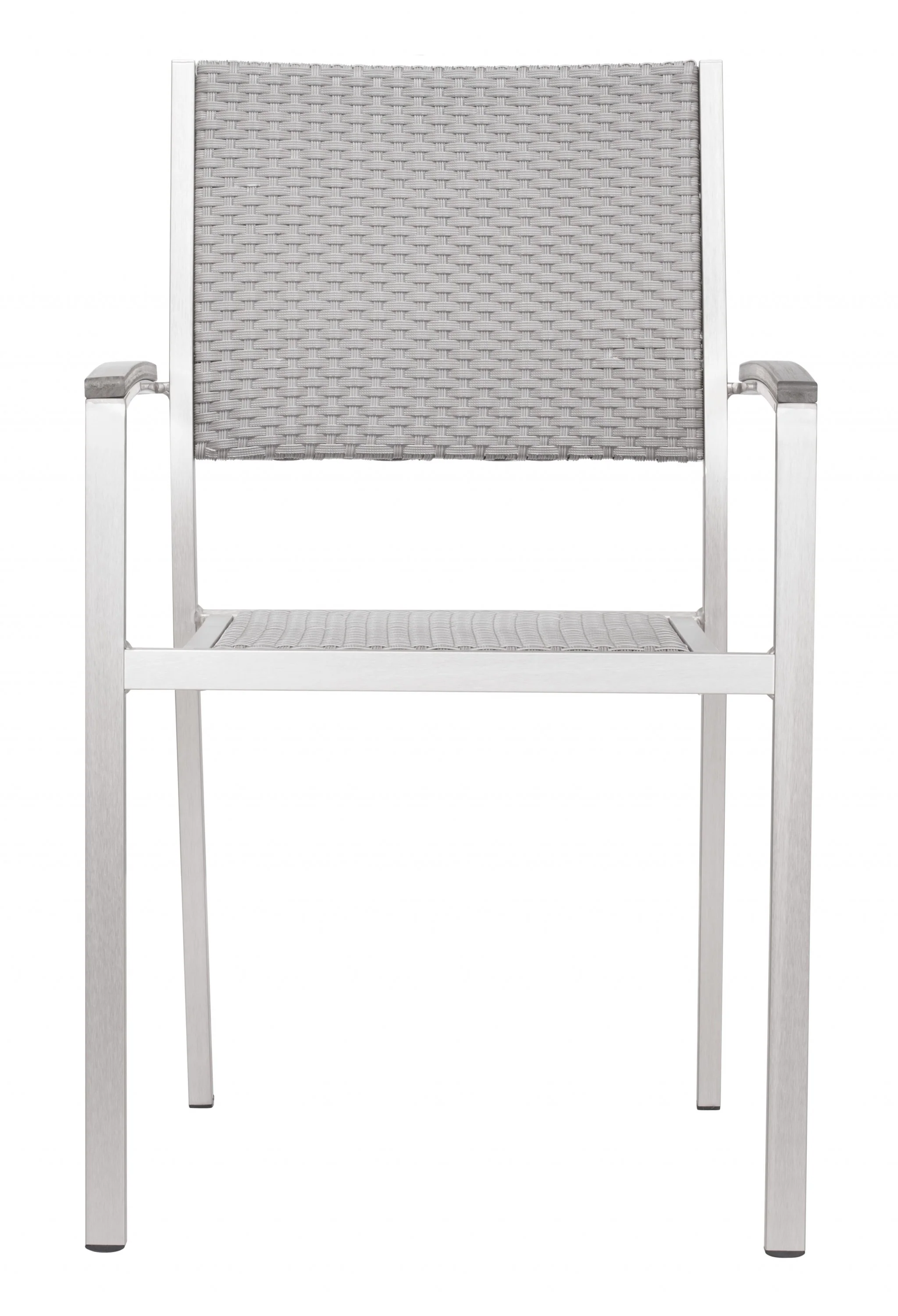 Set Of Two 21" White Aluminum Arm Chair By Homeroots - Image 3