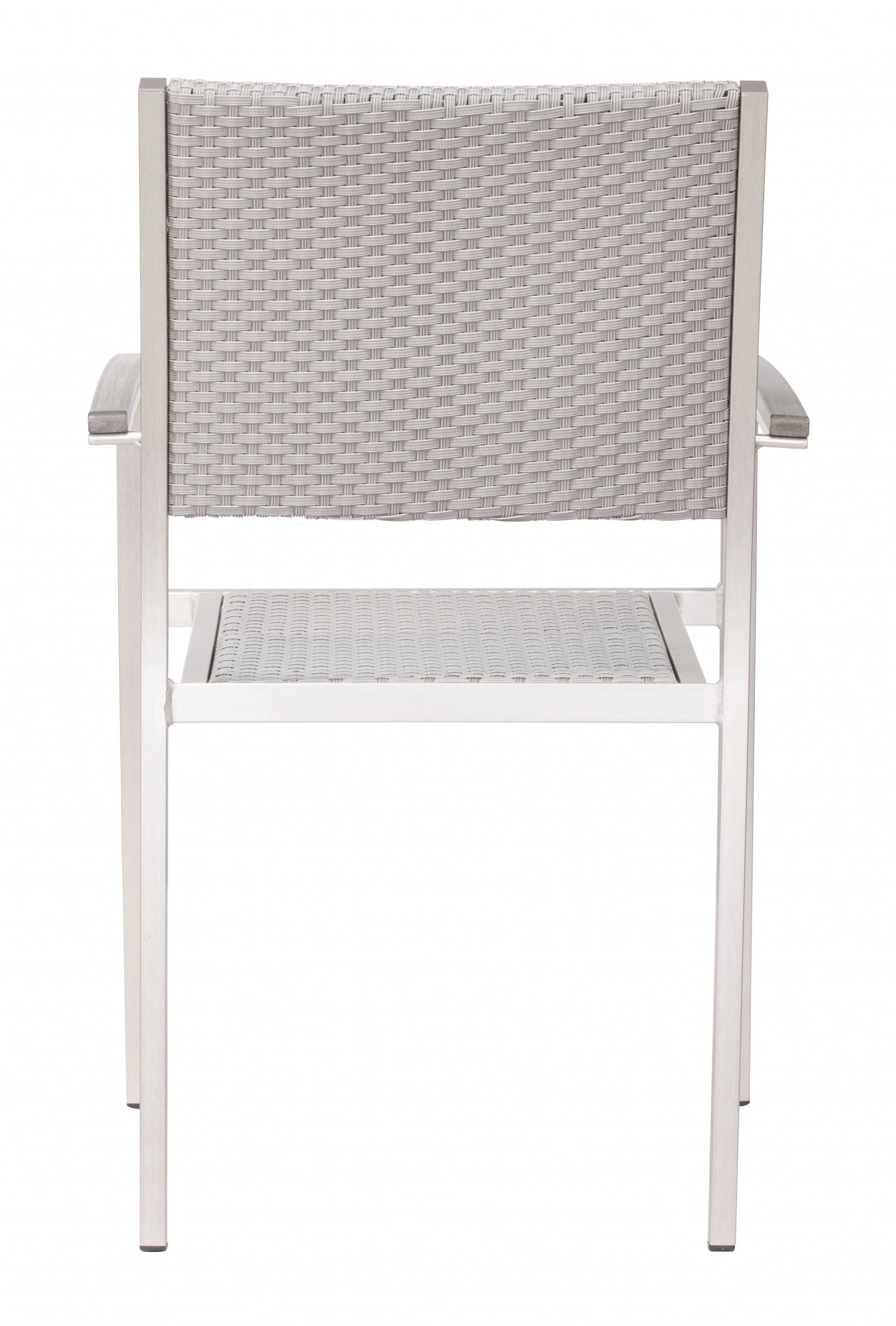 Set Of Two 21" White Aluminum Arm Chair By Homeroots - Image 4