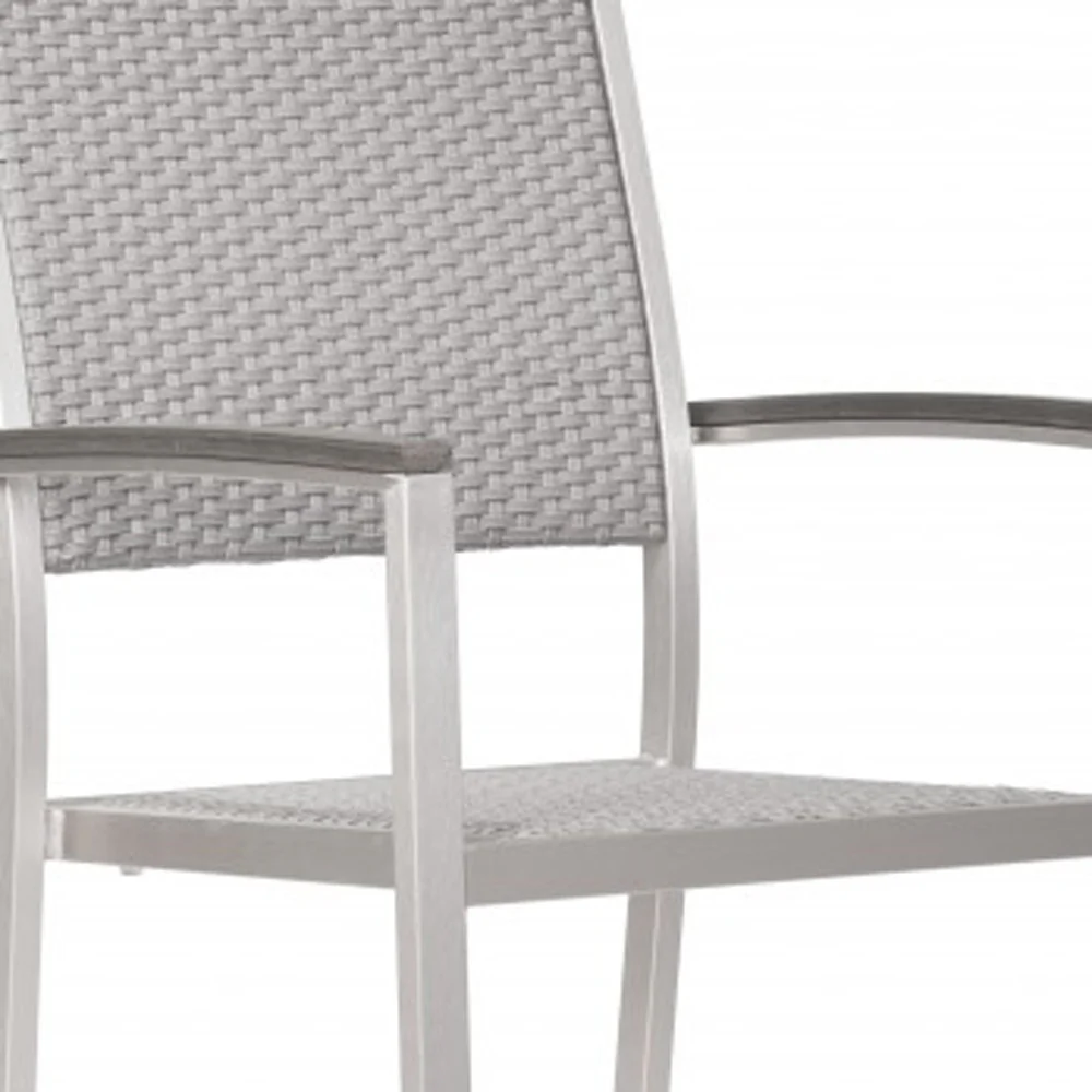 Set Of Two 21" White Aluminum Arm Chair By Homeroots - Image 6