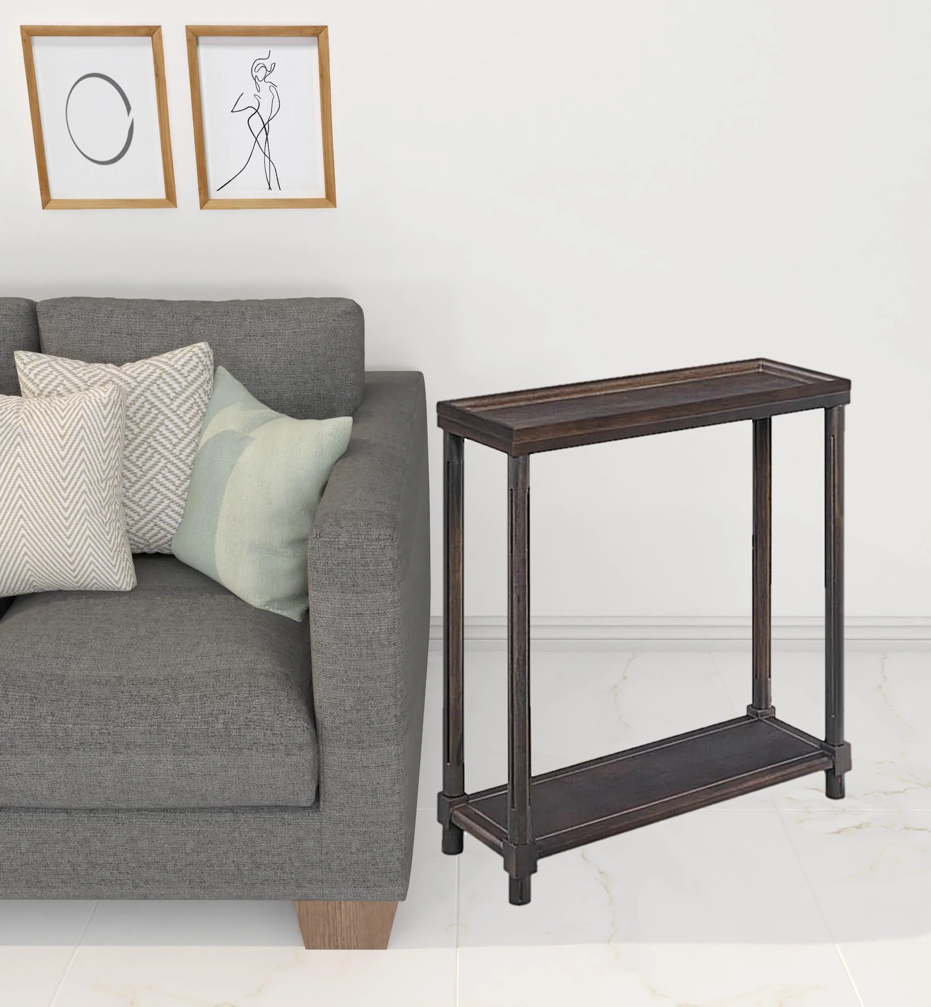 Set Of Two 22" Espresso Solid Wood End Tables With Shelf By Homeroots - Image 4