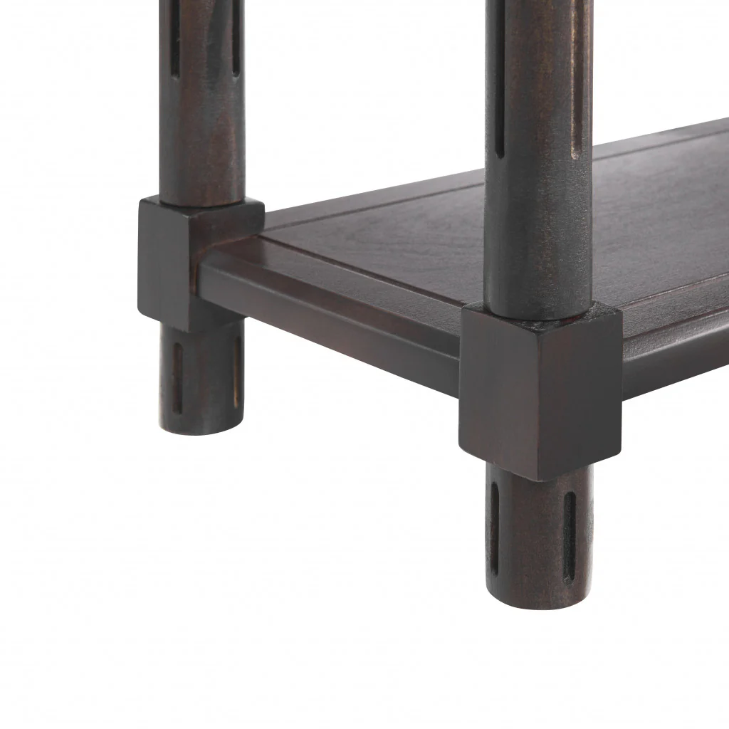 Set Of Two 22" Espresso Solid Wood End Tables With Shelf By Homeroots - Image 6