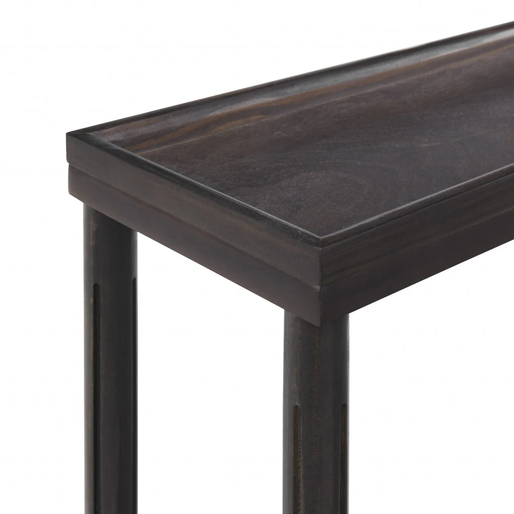 Set Of Two 22" Espresso Solid Wood End Tables With Shelf By Homeroots - Image 7