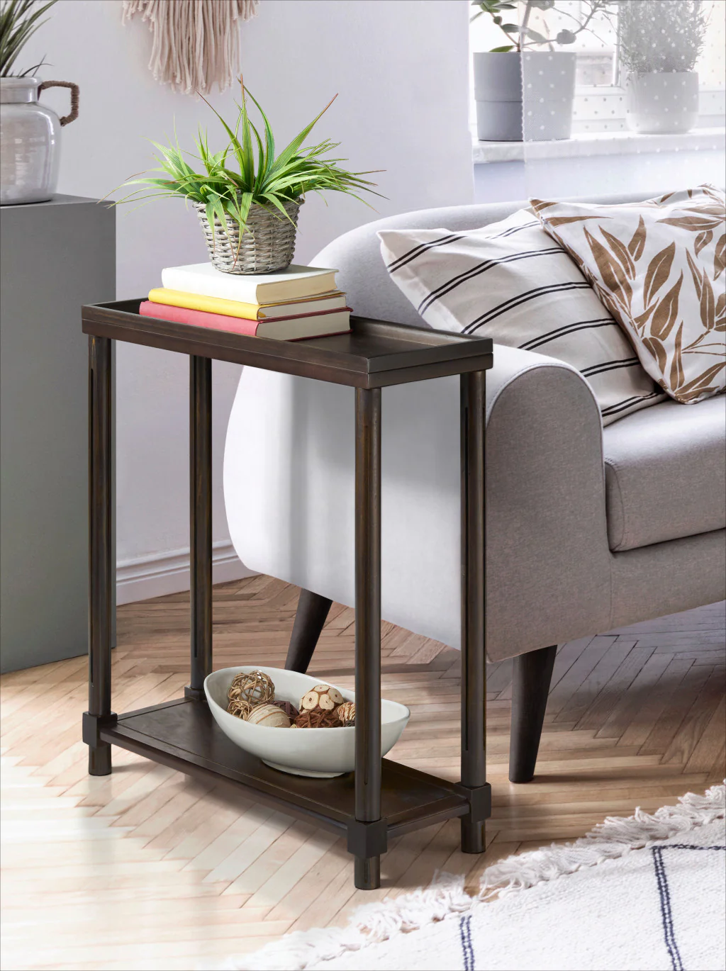 Set Of Two 22" Espresso Solid Wood End Tables With Shelf By Homeroots - Image 8